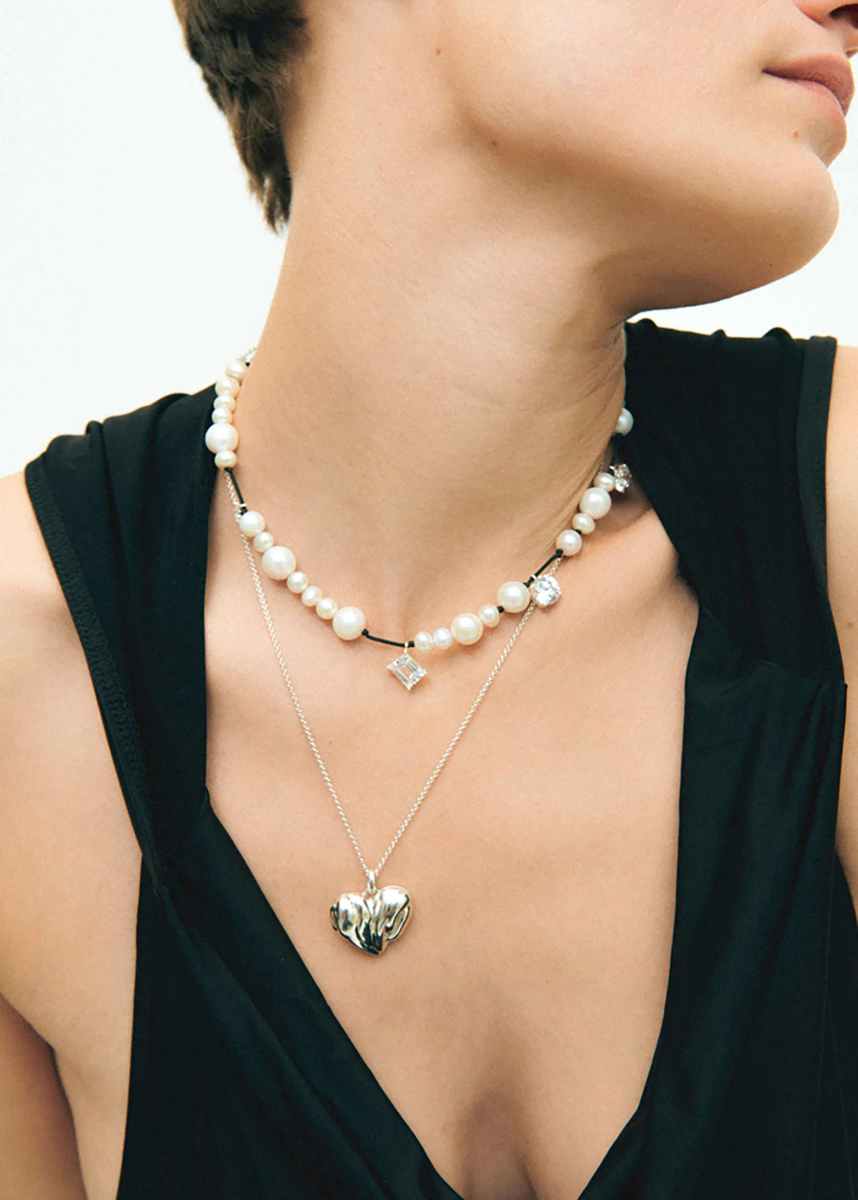 Completedworks Heart Locket Necklace - Silver