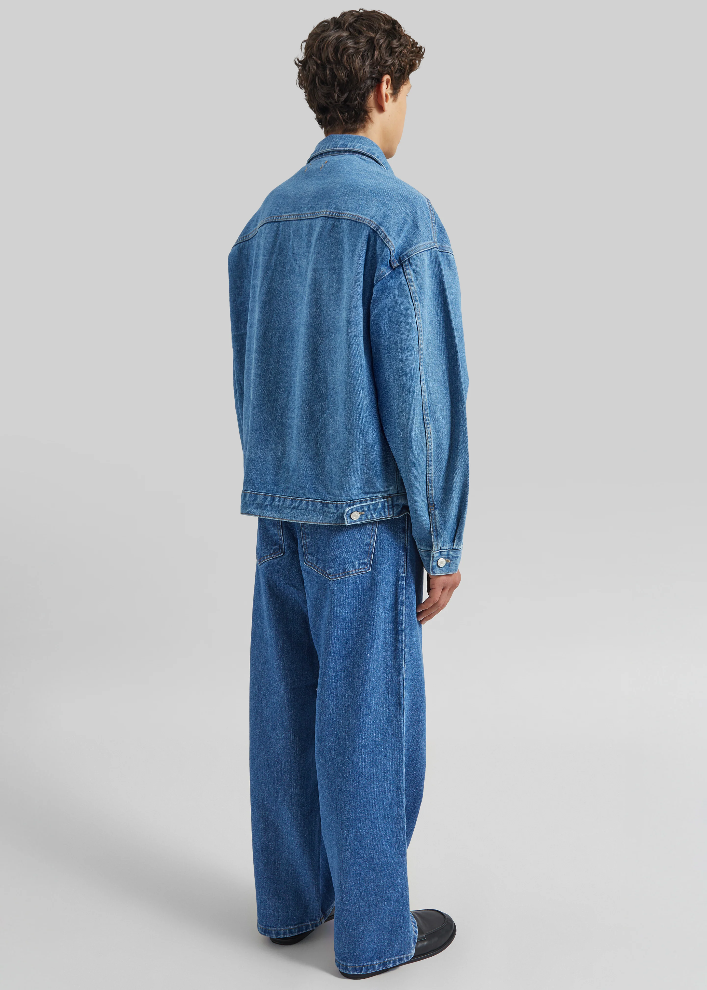Connor Oversized Denim Jacket - Medium Wash - Image 6