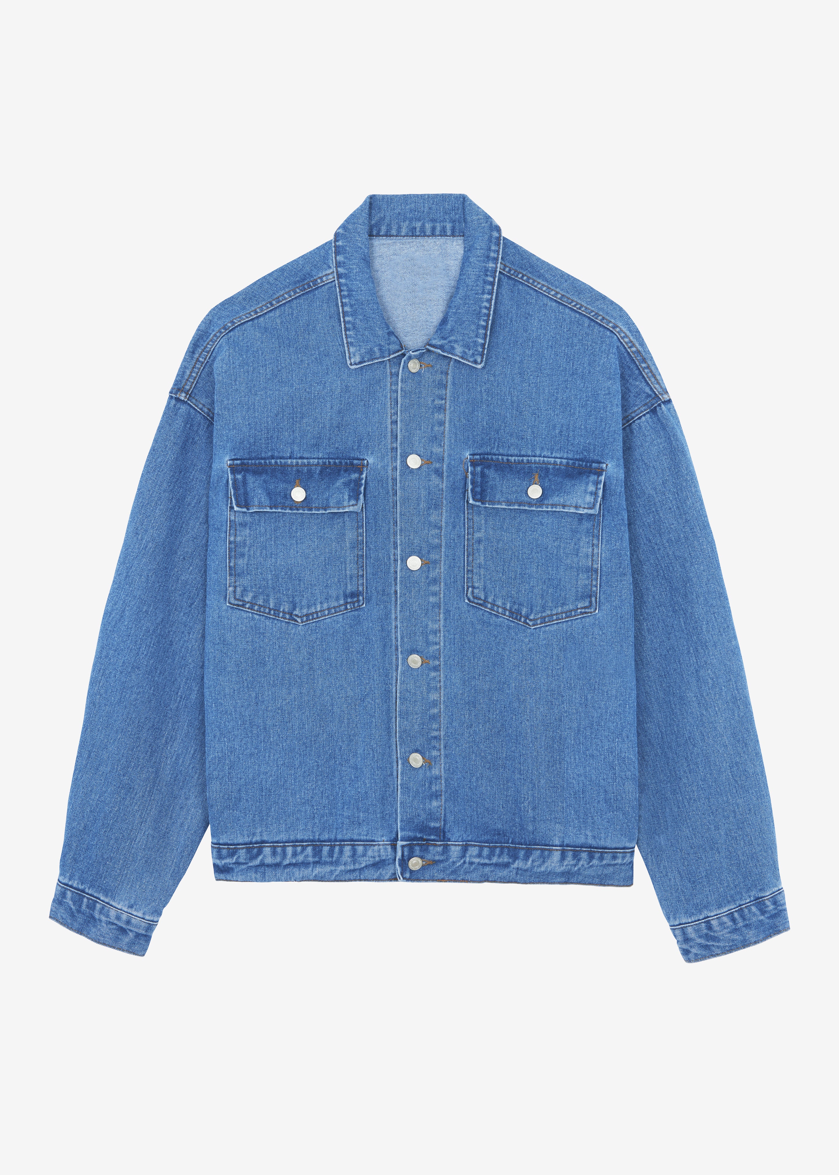 Connor Oversized Denim Jacket - Medium Wash - Image 7