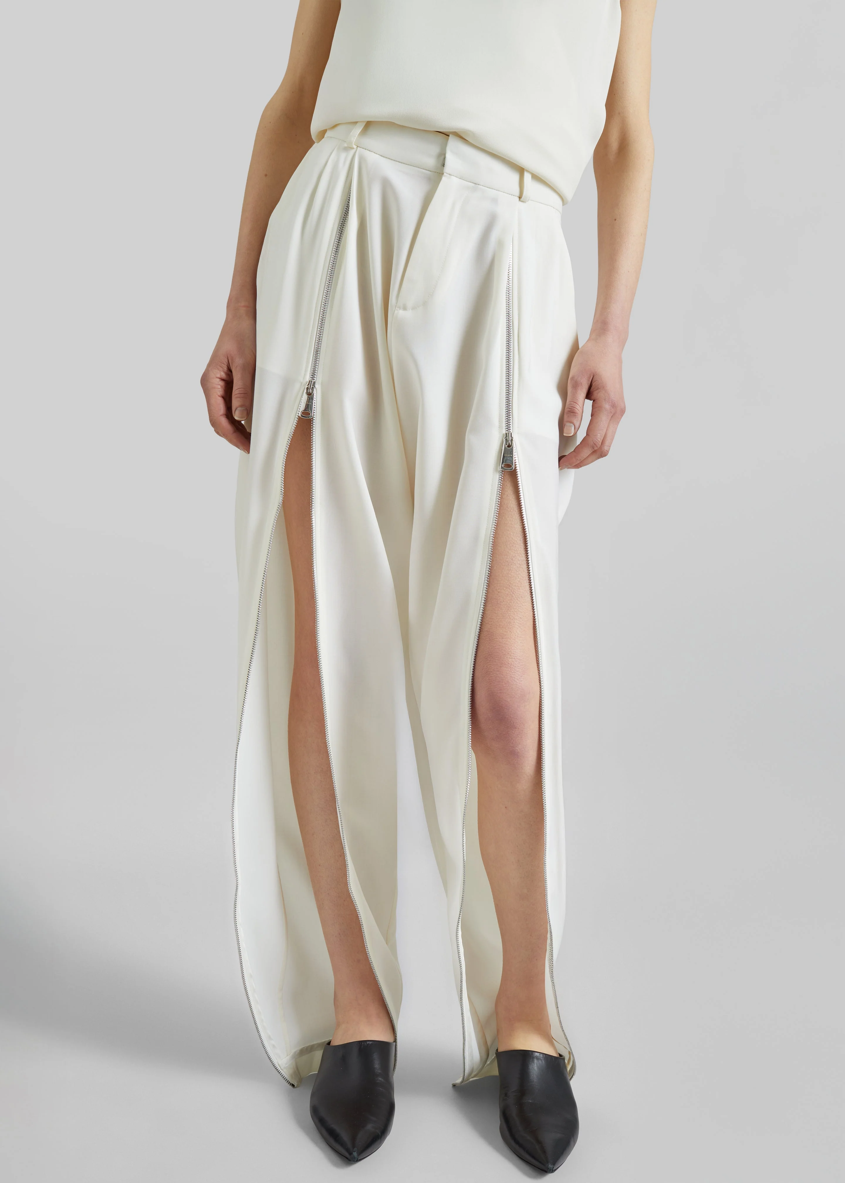 Coperni Double Zipped Sarouel Pants - White - Image 2