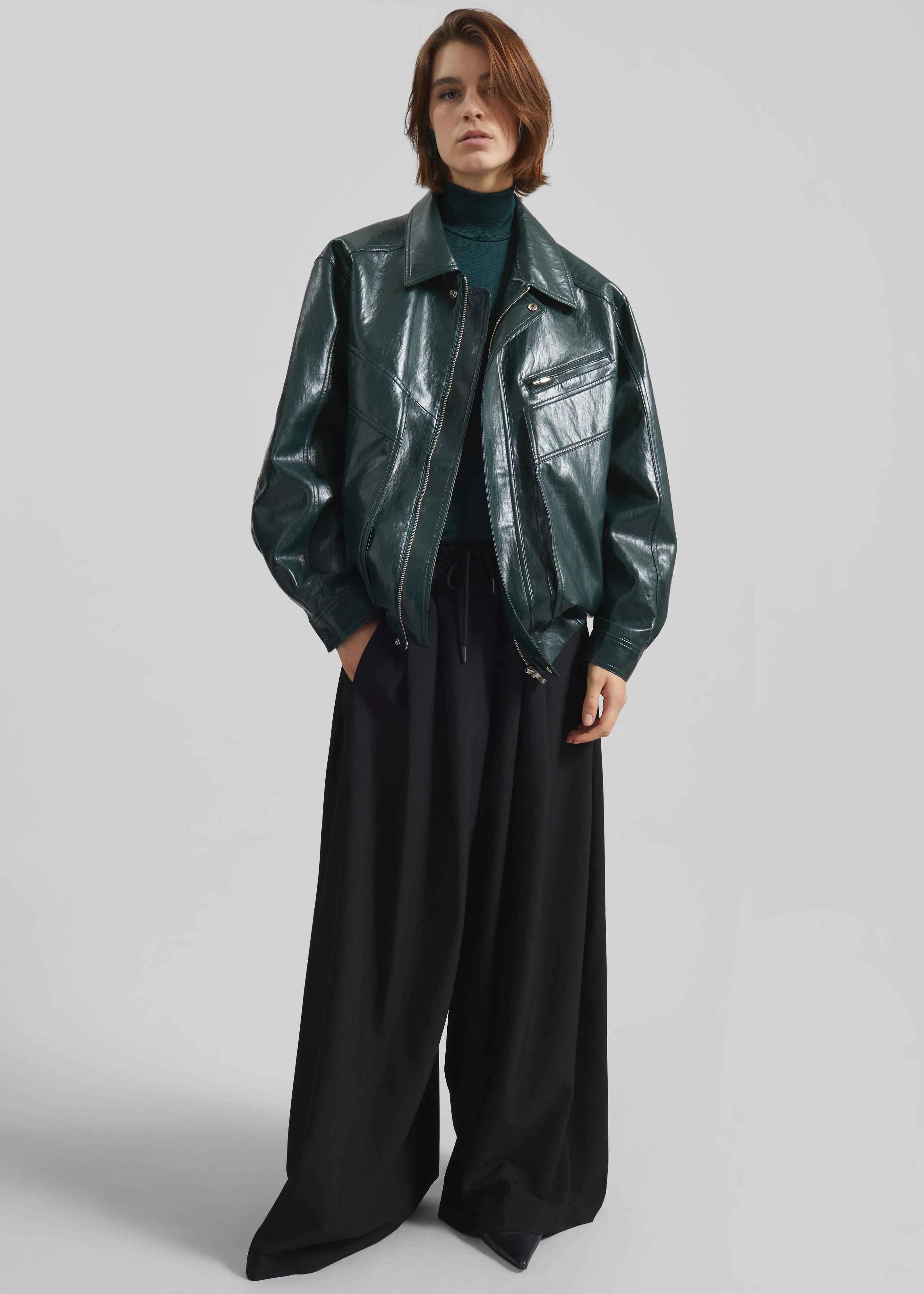 Corlen Pleated Wide Pants - Black - Image 6