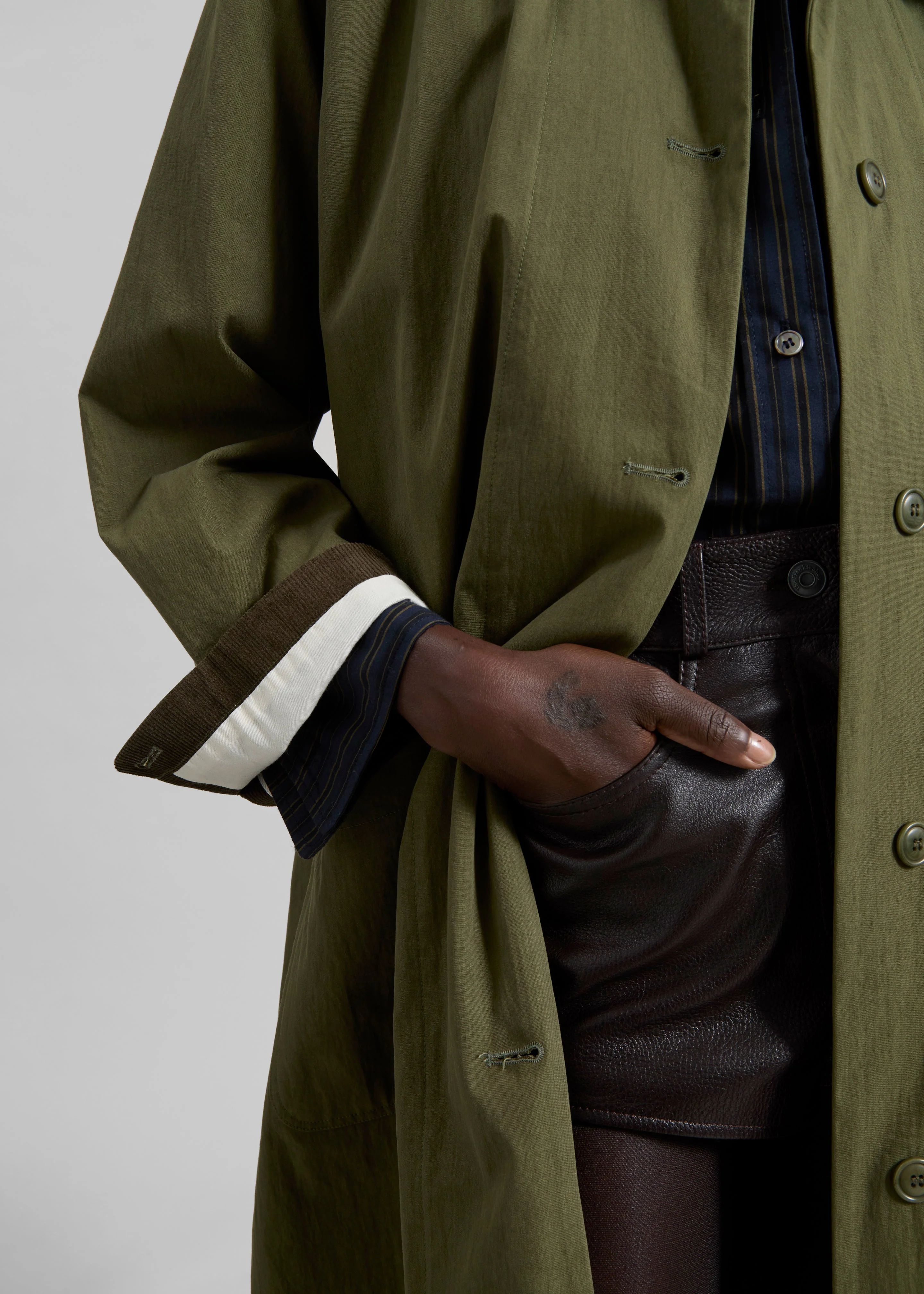 Crisnee Long Jacket - Olive - Image 4