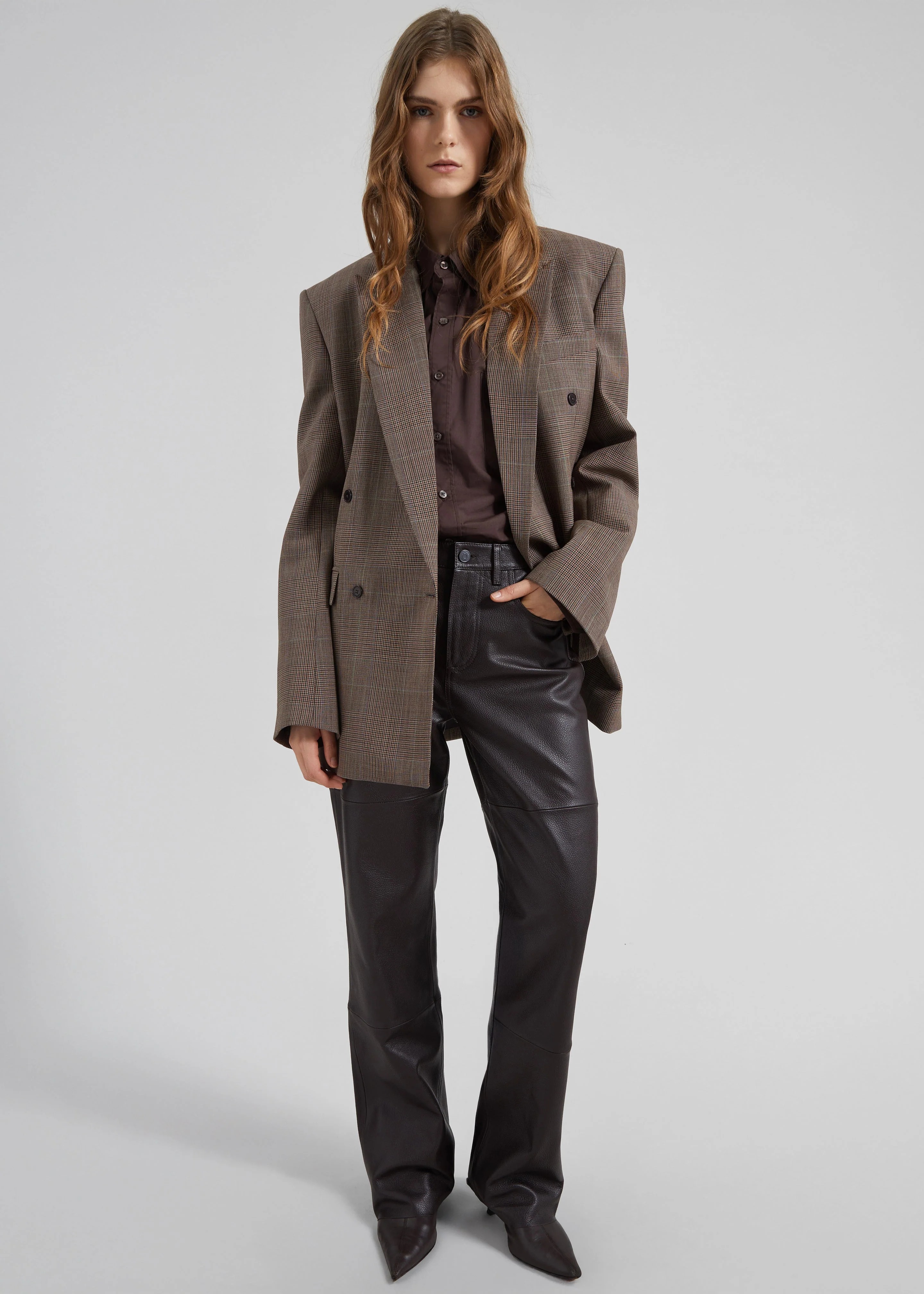 Dalston Leather Pants - Vintage Brown
