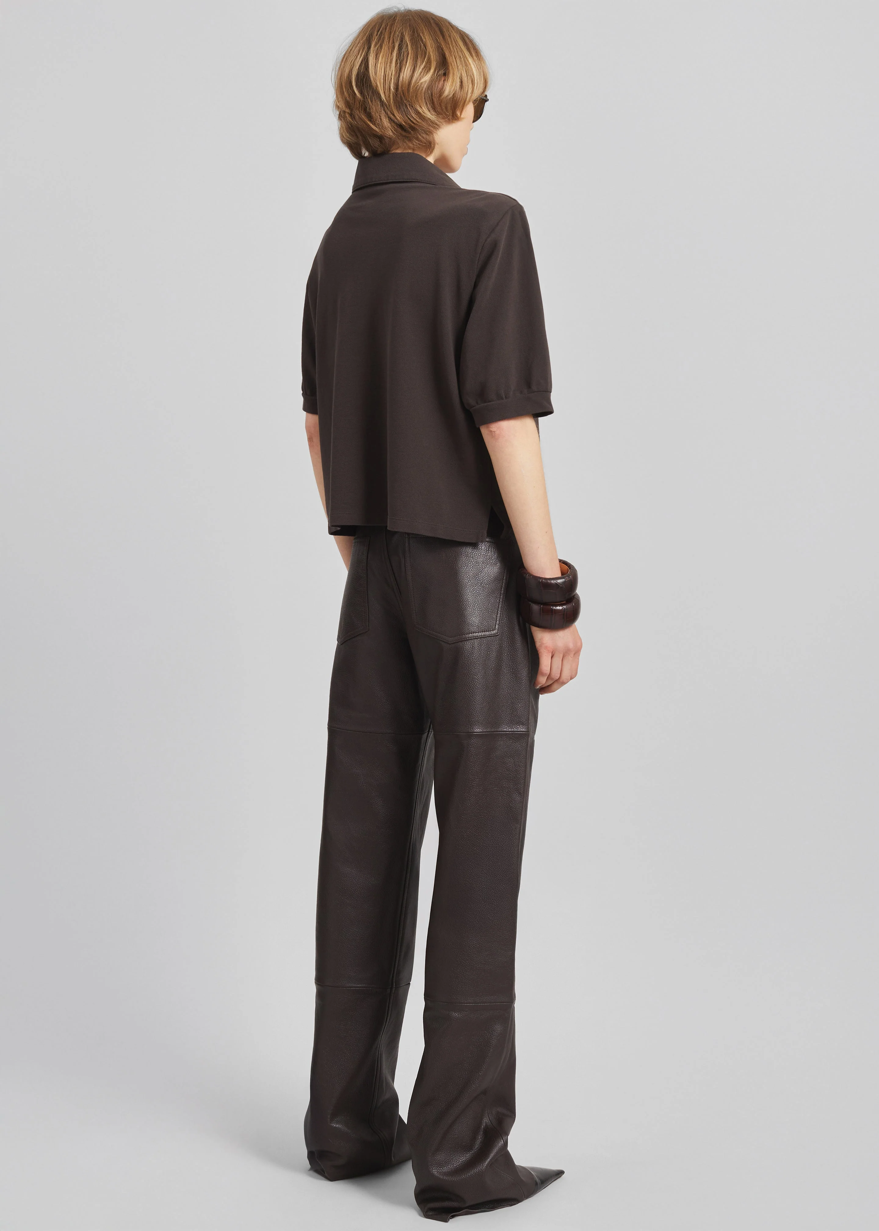 Dalston Leather Pants - Vintage Brown - Image 6