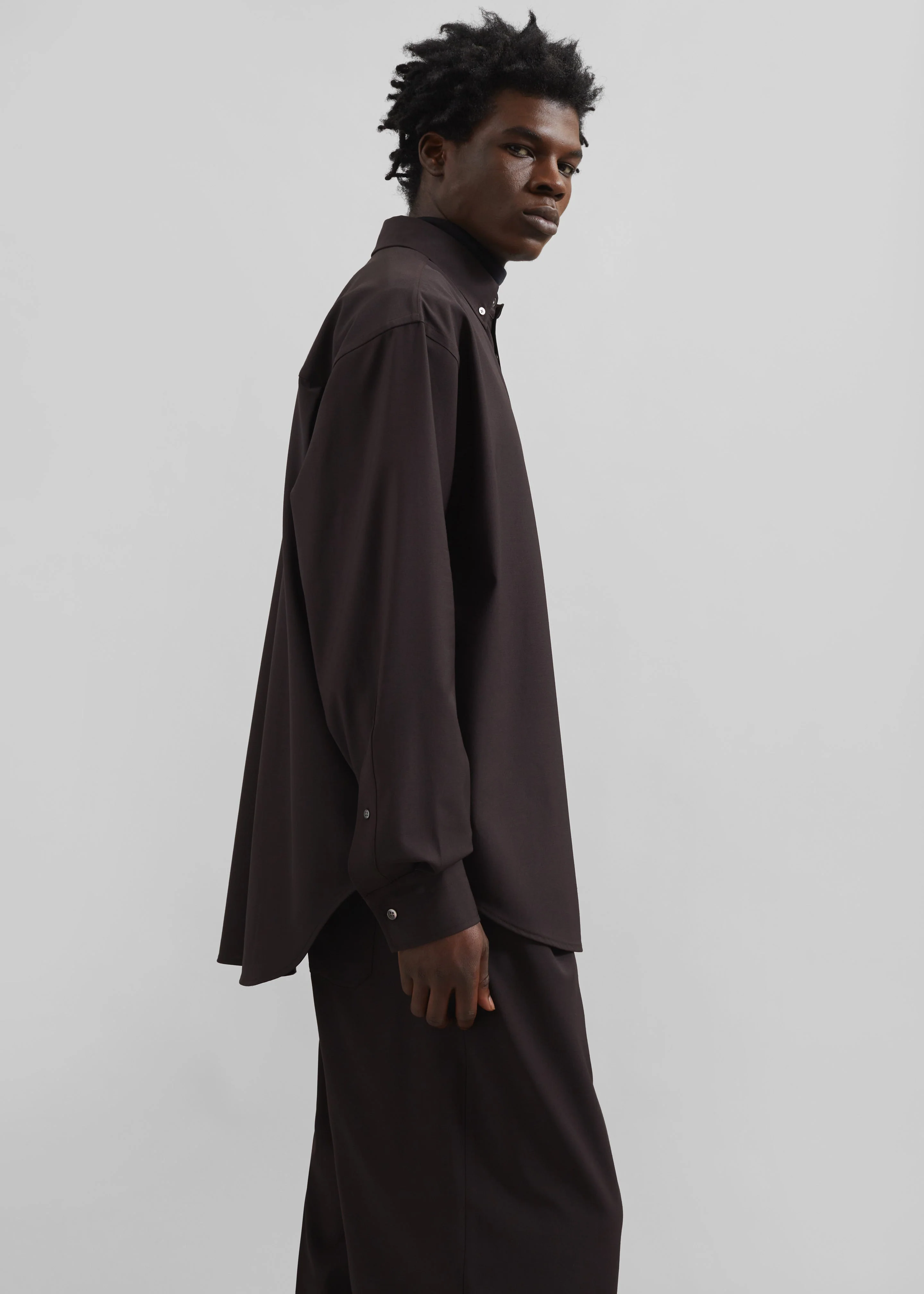 Dalton Wool Blend Shirt - Brown - Image 4