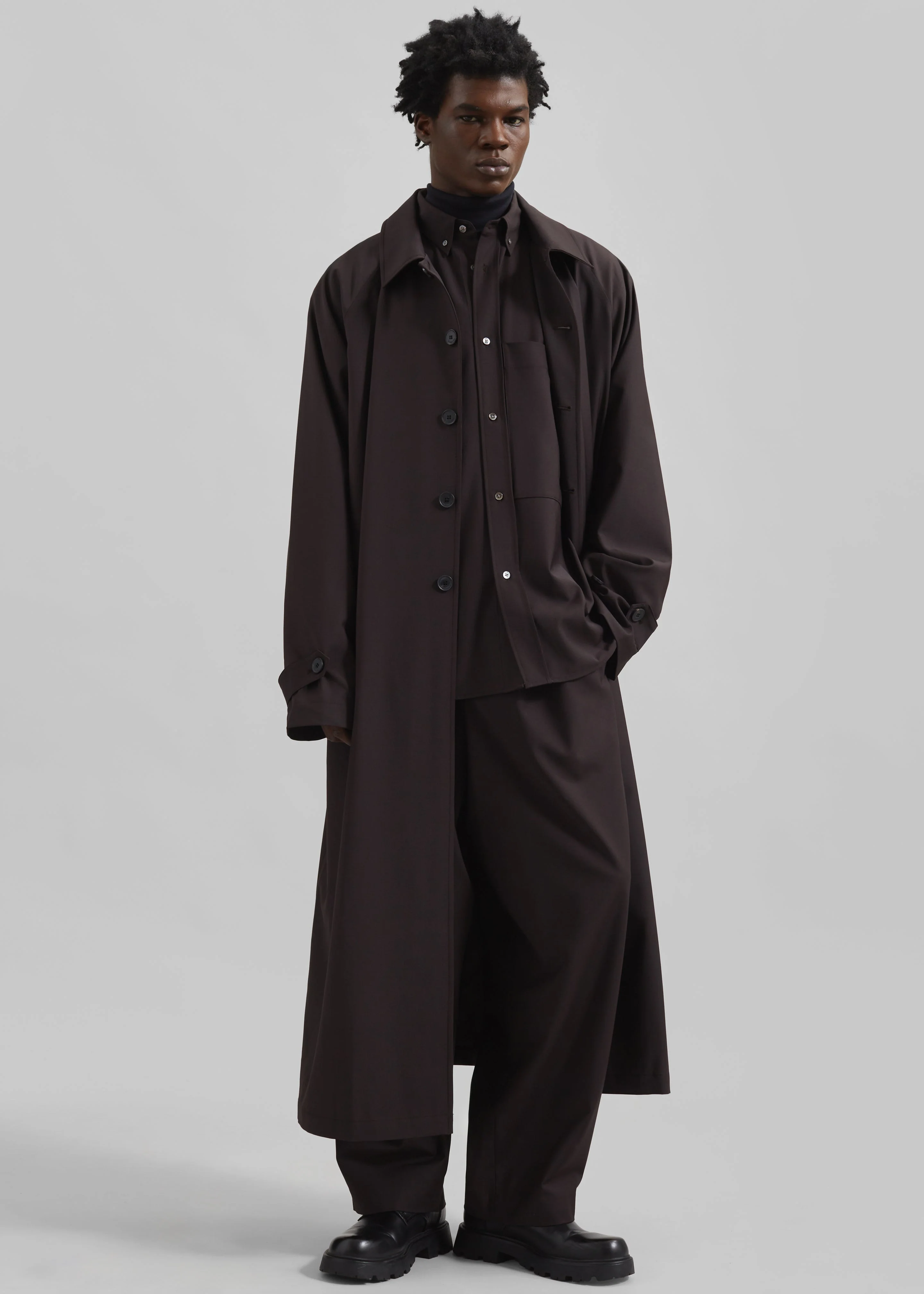 Dalton Wool Blend Shirt - Brown - Image 6