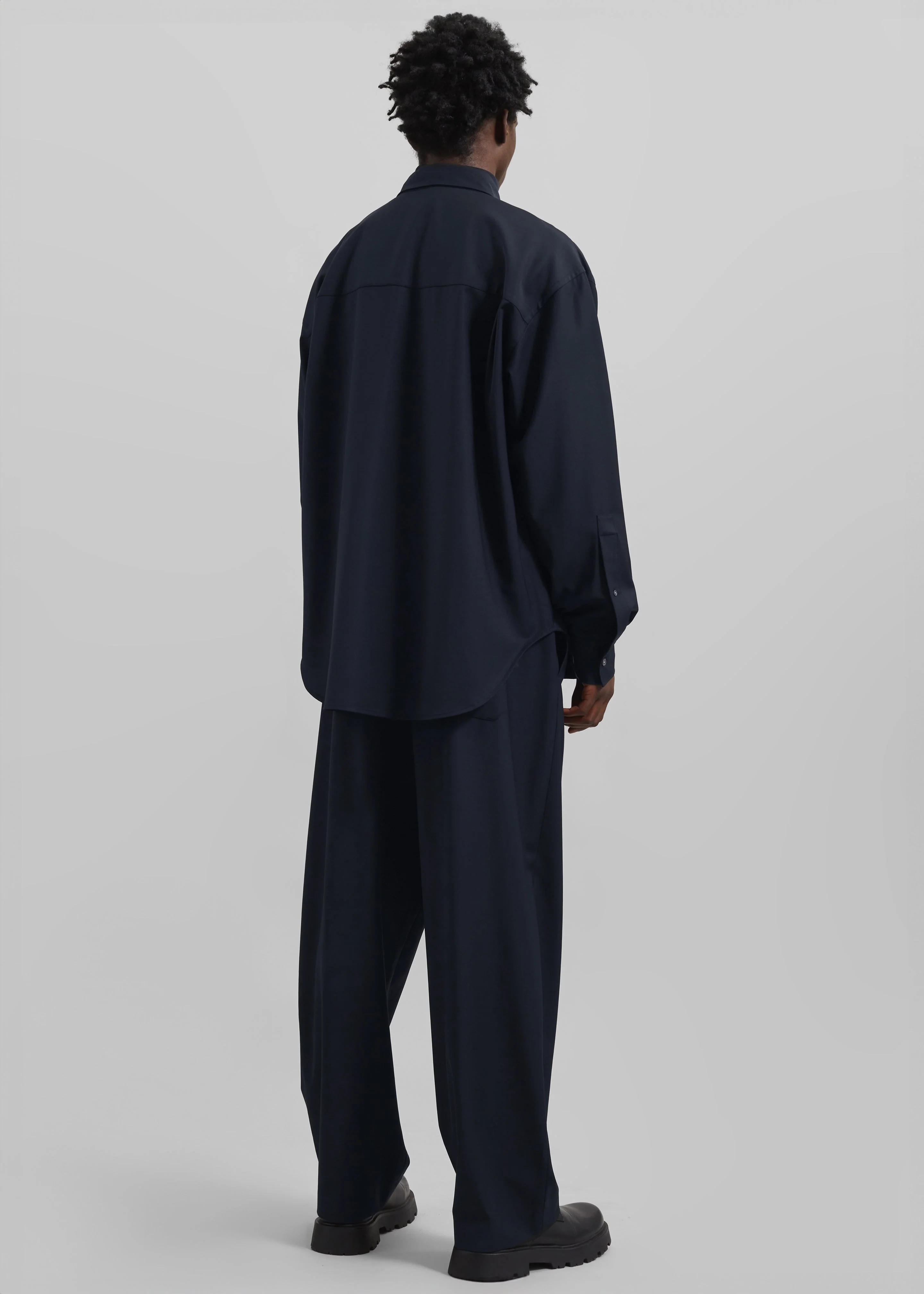 Dalton Wool Blend Shirt - Dark Navy - Image 7