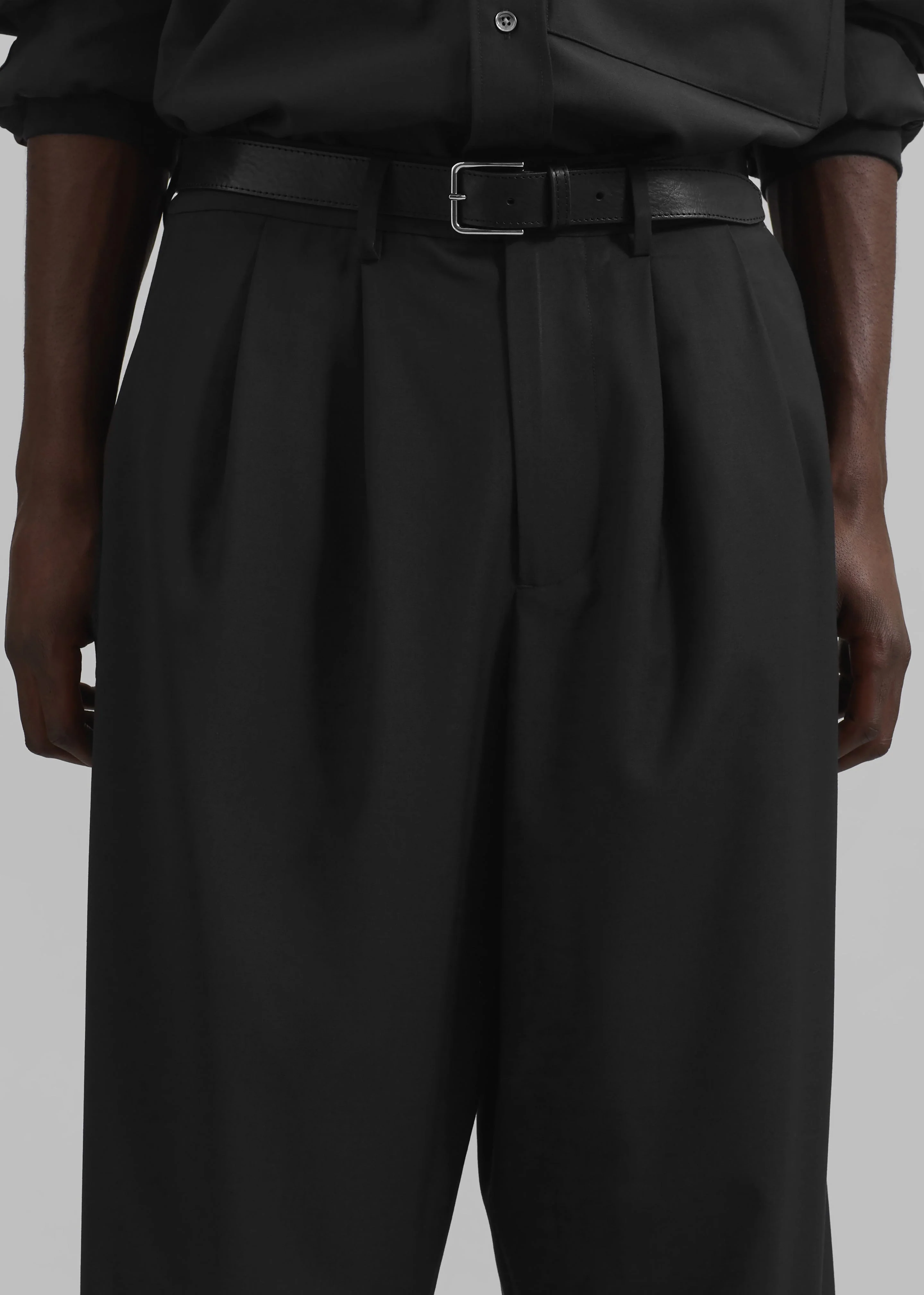 Dalton Wool Blend Trousers - Black - Image 4