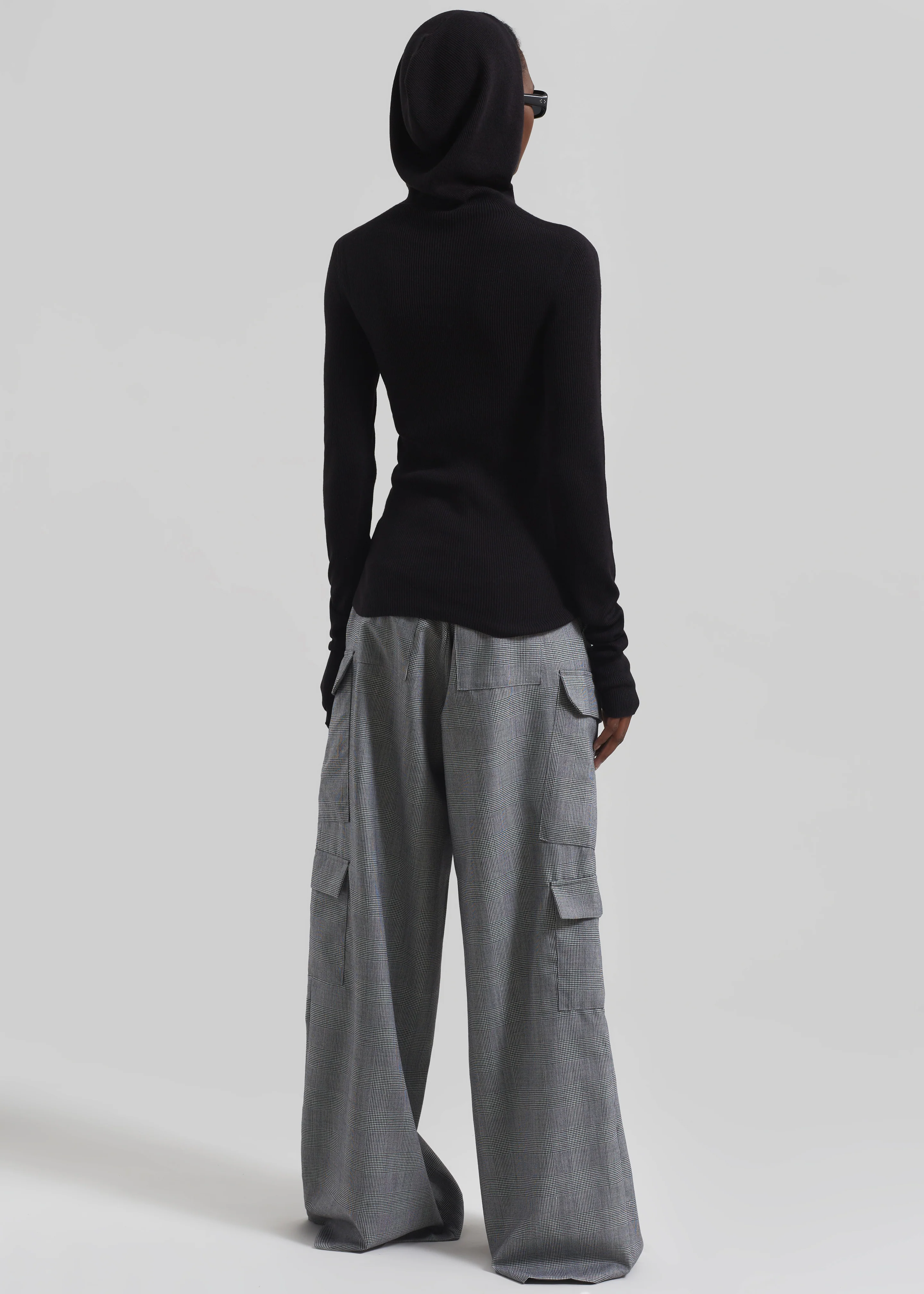 Danae Hooded Knit Top - Black - Image 10