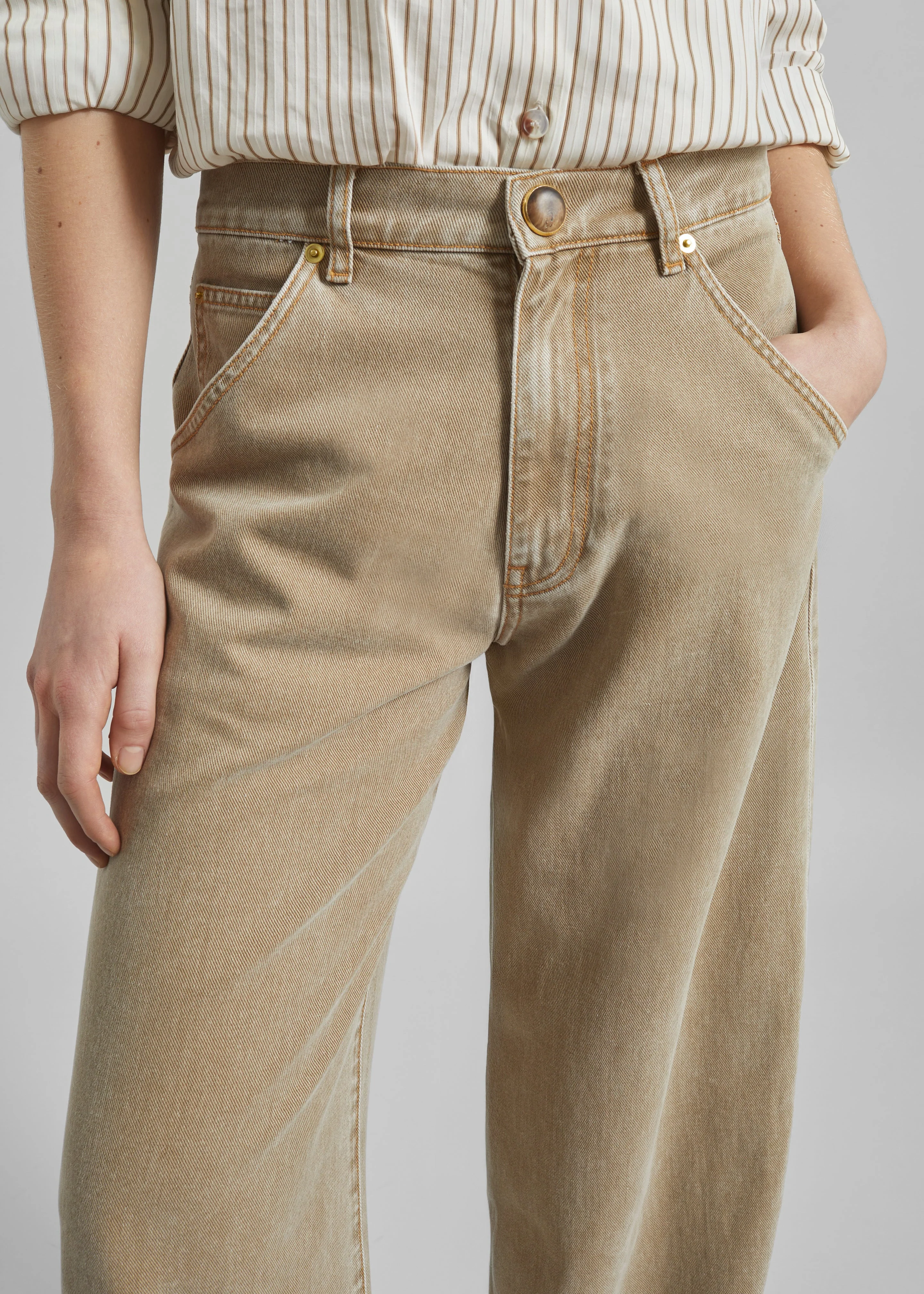 Darkpark Khris Barrel Leg Denim - Camel - Image 2