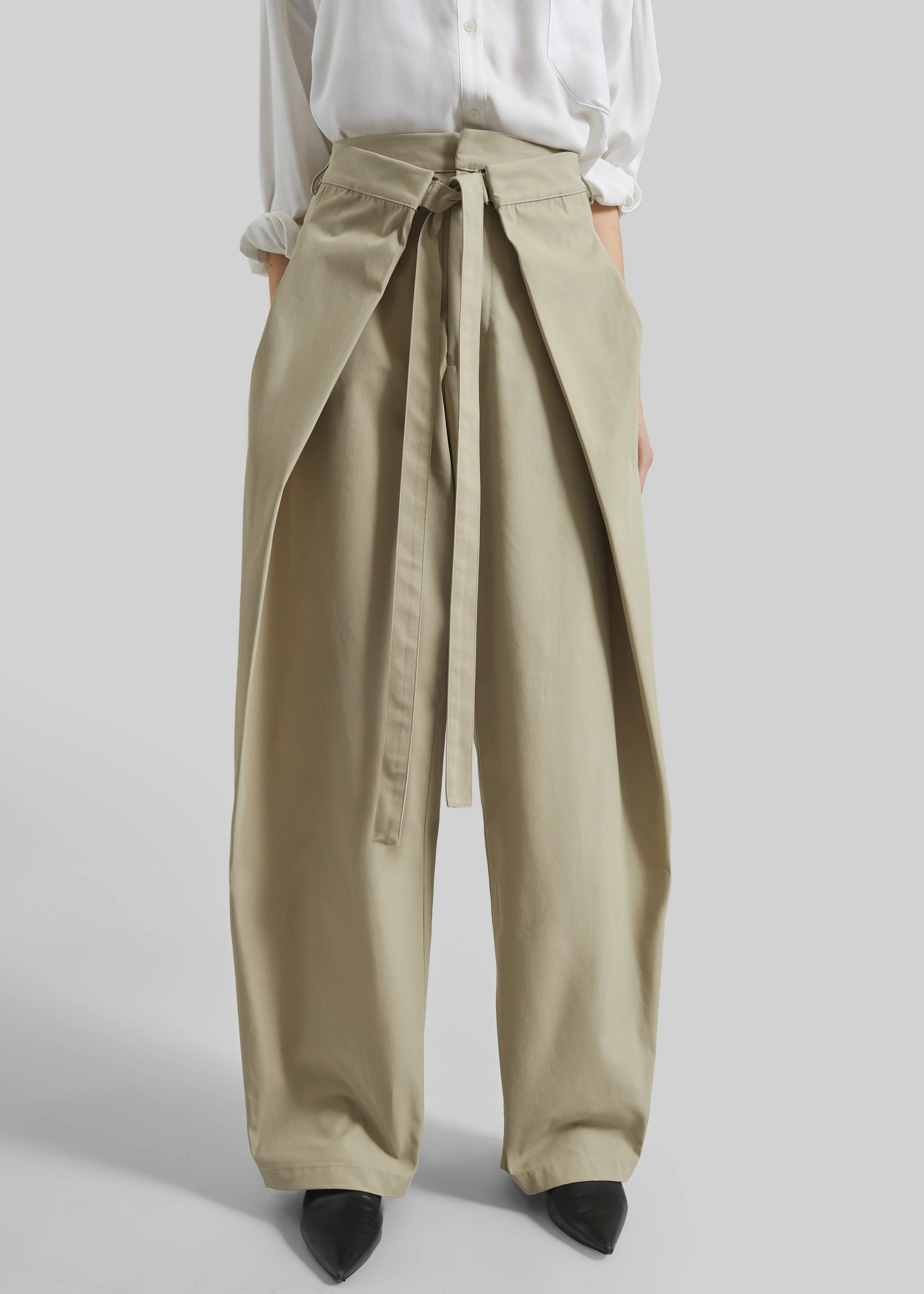 Darkpark Stella Tie-Front Pants - Taupe - Image 2