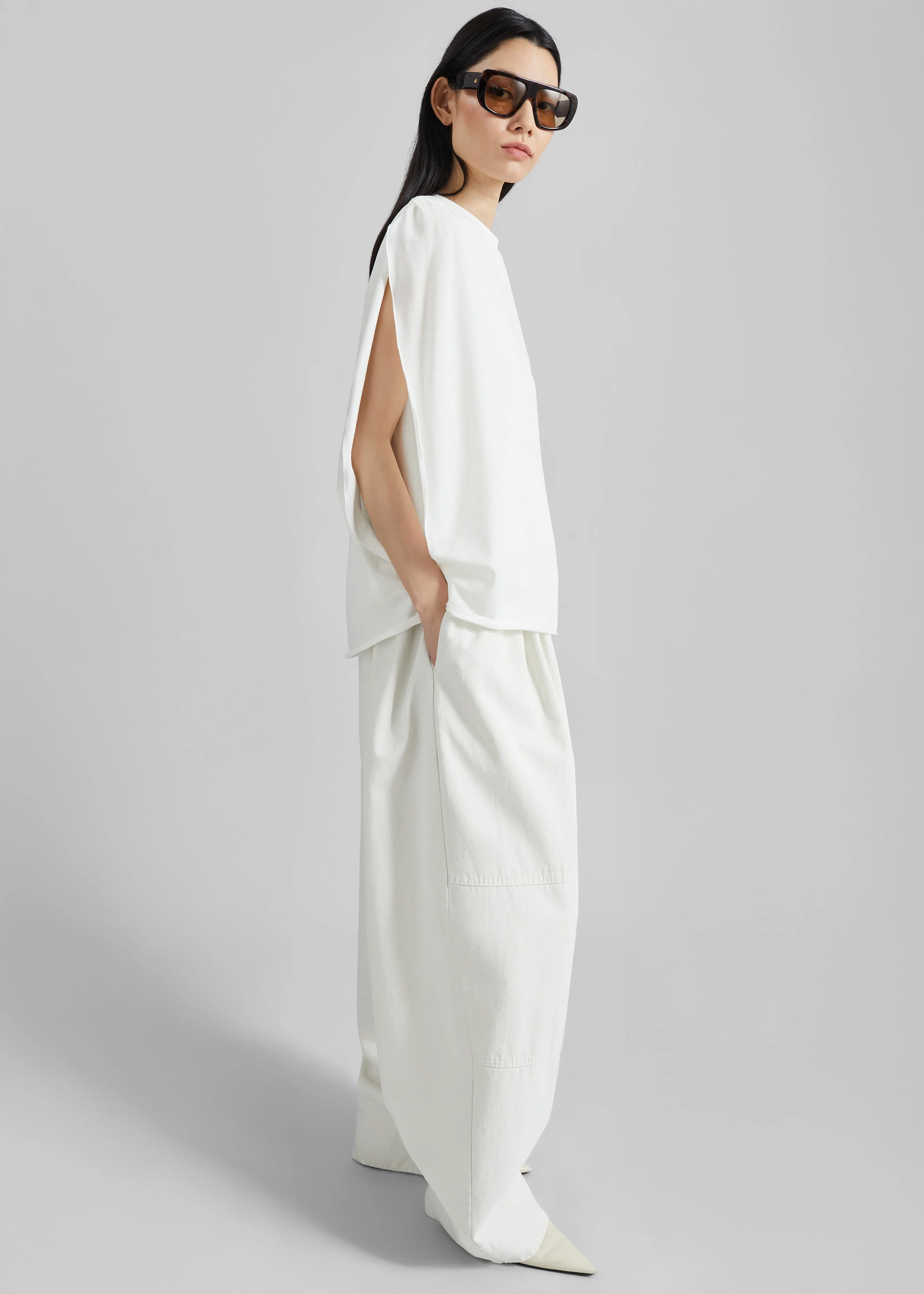 Darkpark Tracy Light Jersey Sleeveless Blouse - White - Image 5