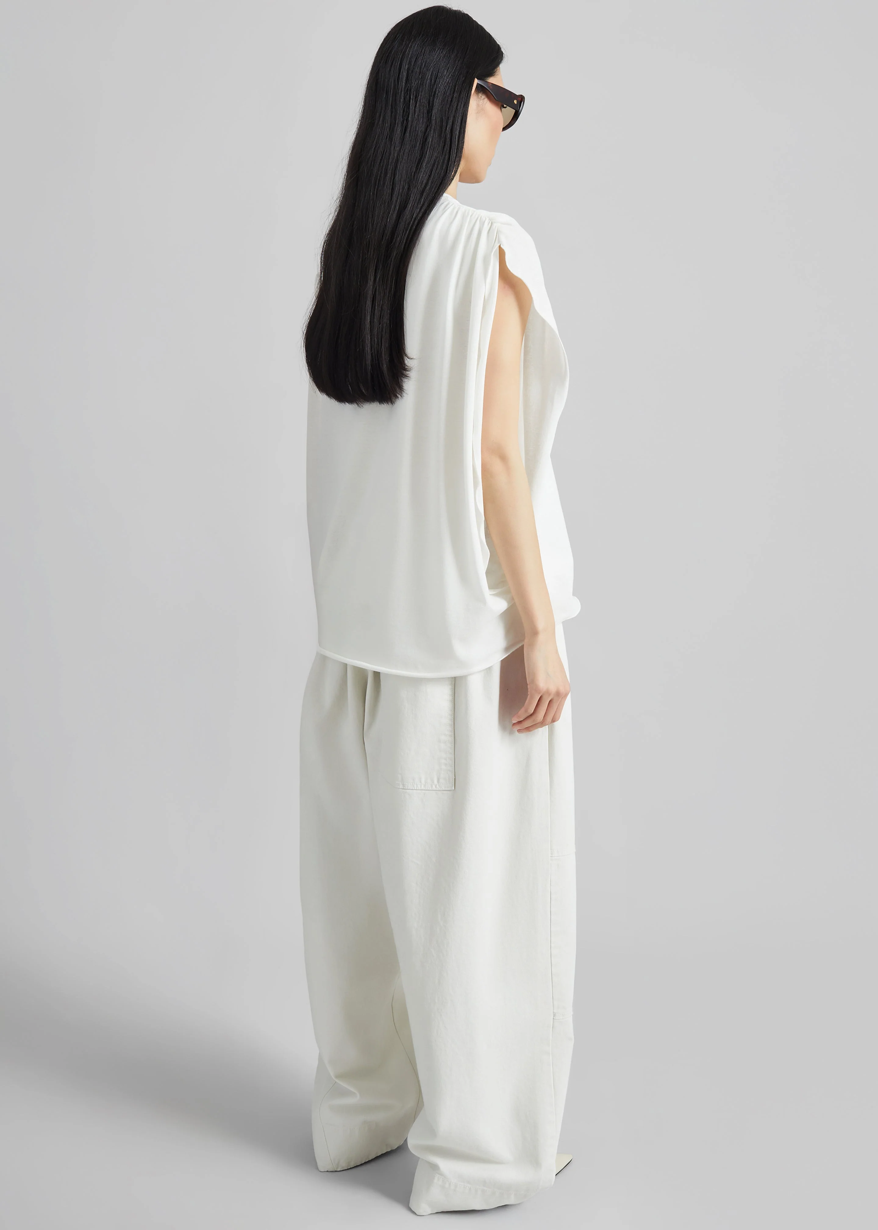 Darkpark Tracy Light Jersey Sleeveless Blouse - White - Image 8