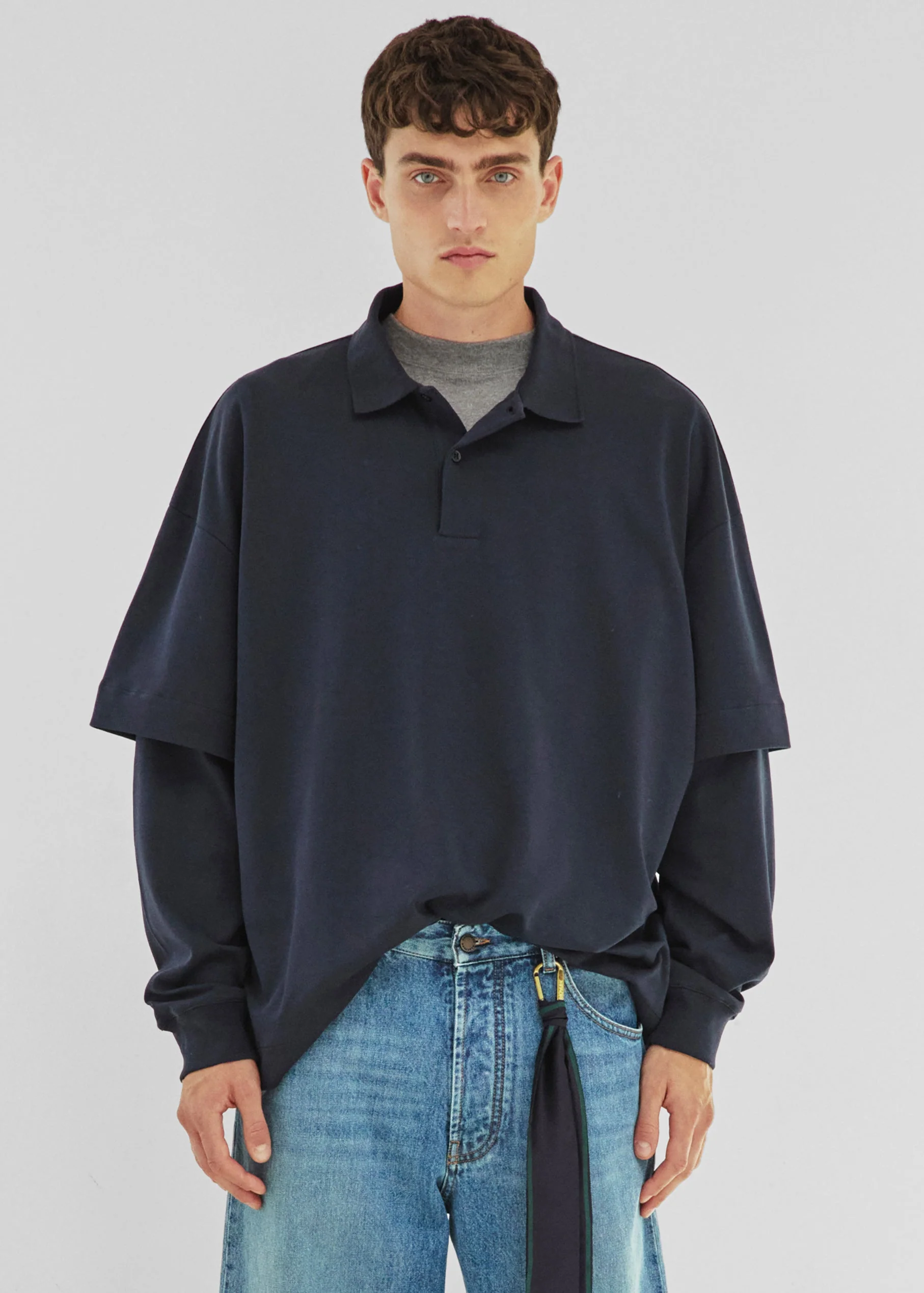 Darkpark Zack Double Sleeve Polo - Blue Navy - Image 2