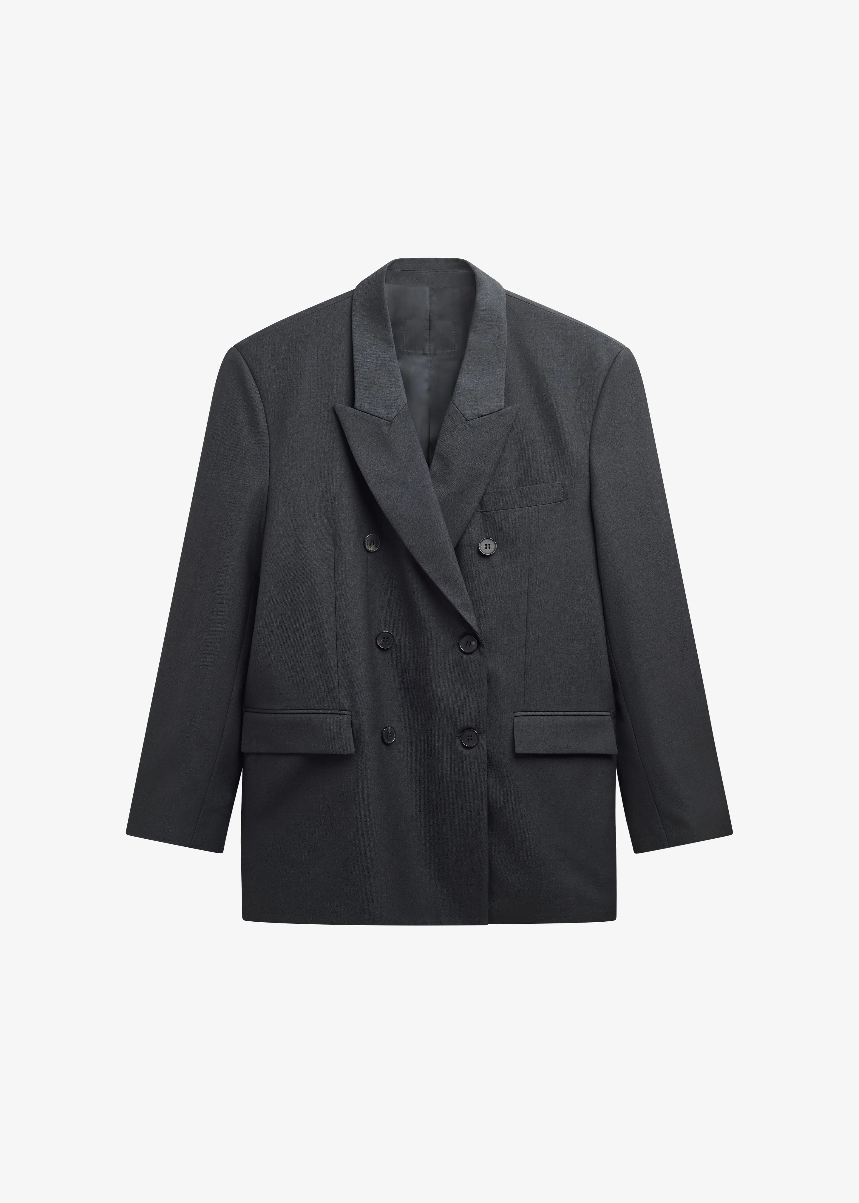 Daroca Double-Breasted Blazer - Charcoal - Image 10