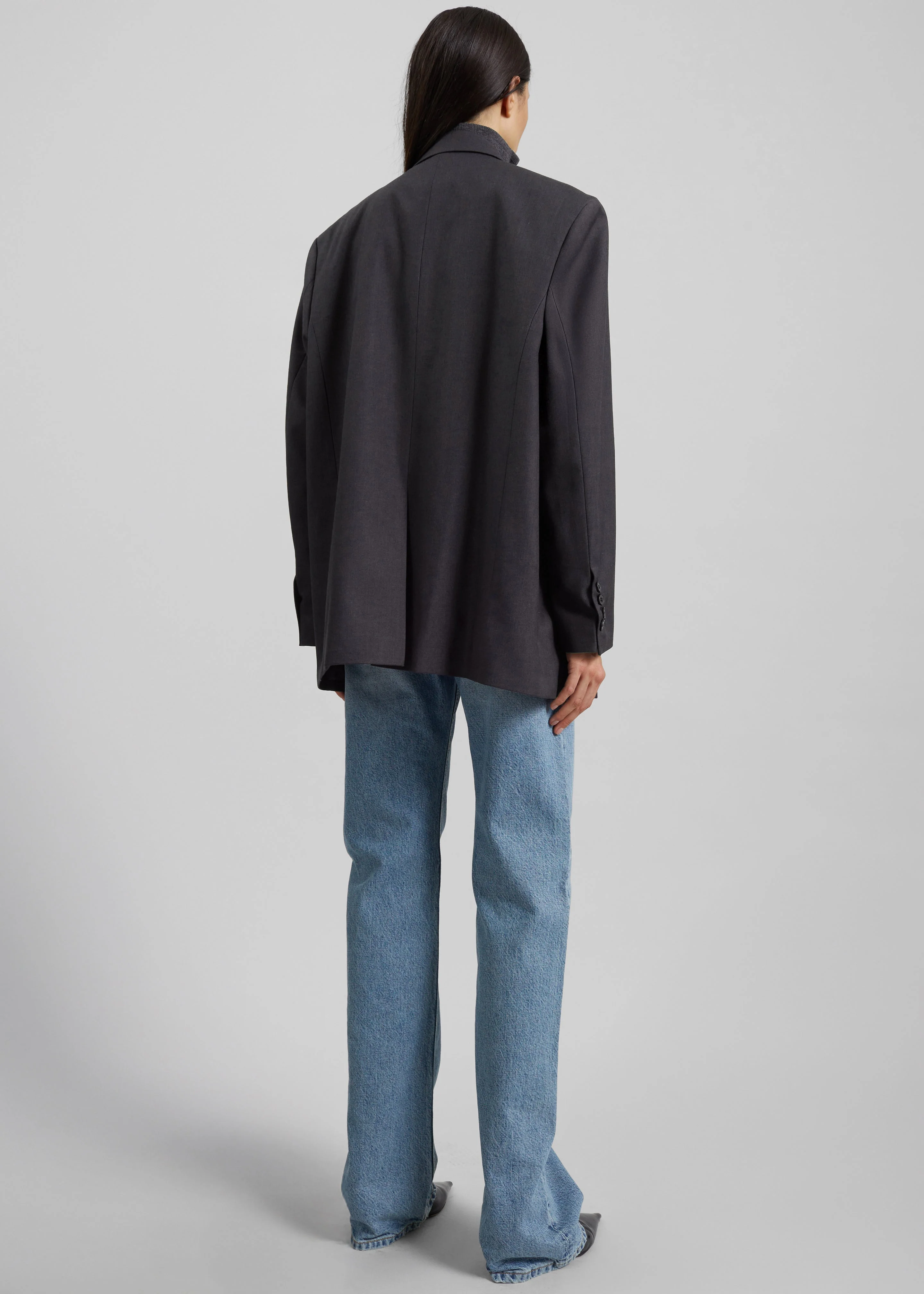 Daroca Double-Breasted Blazer - Charcoal - Image 9