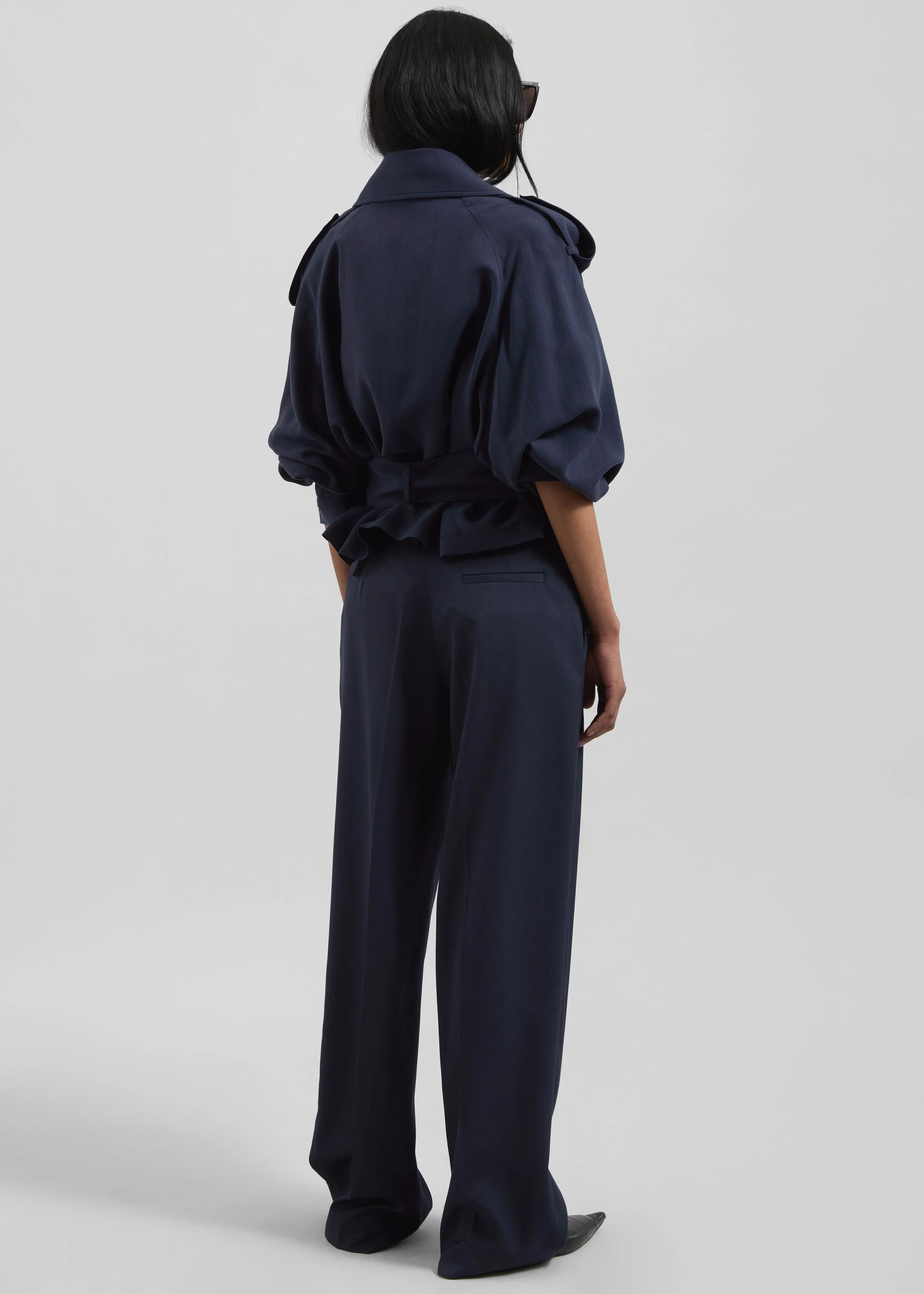 Daytona Pleated Trousers - Navy - Image 7