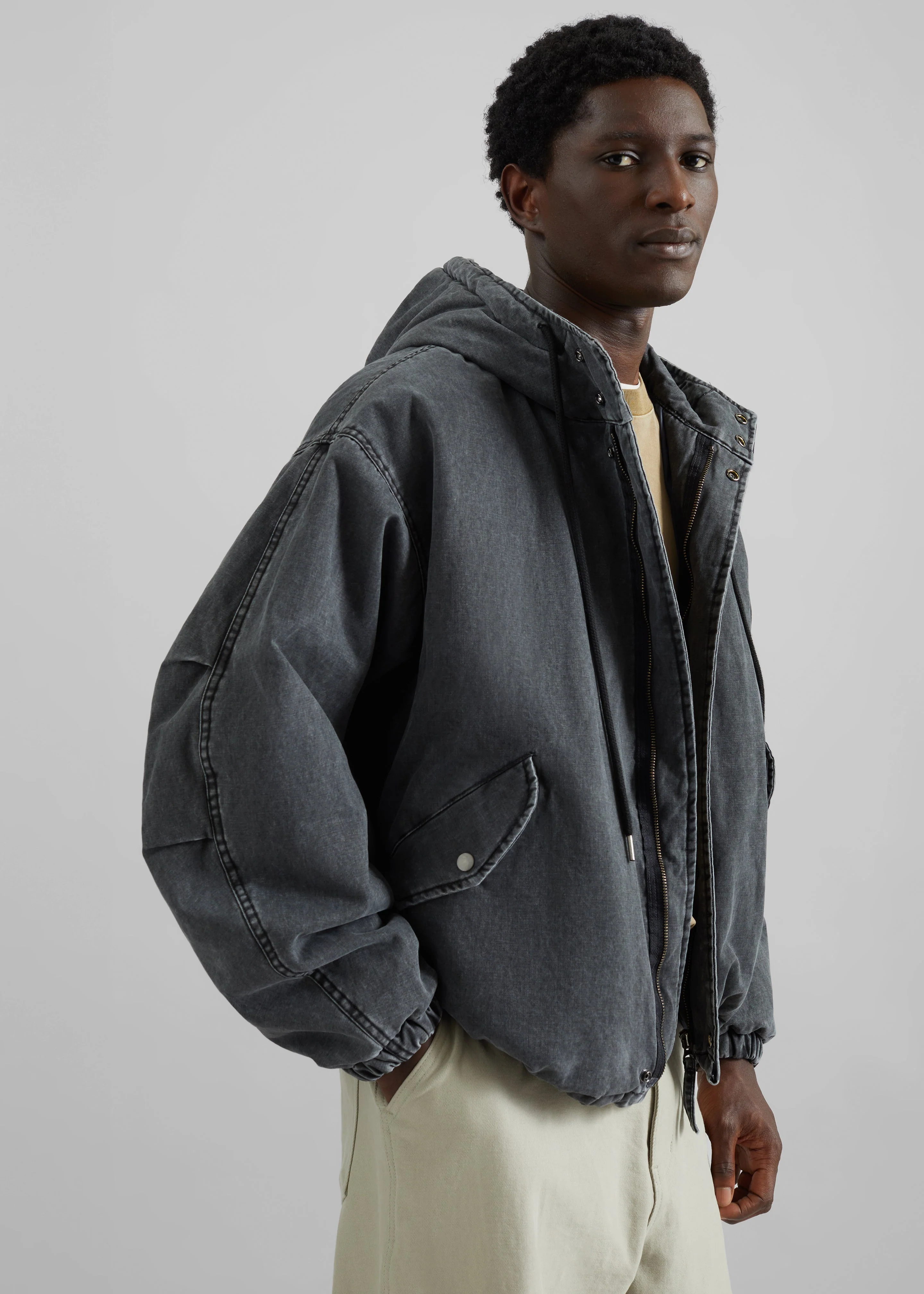 Delvin Padded Jacket - Charcoal - Image 2