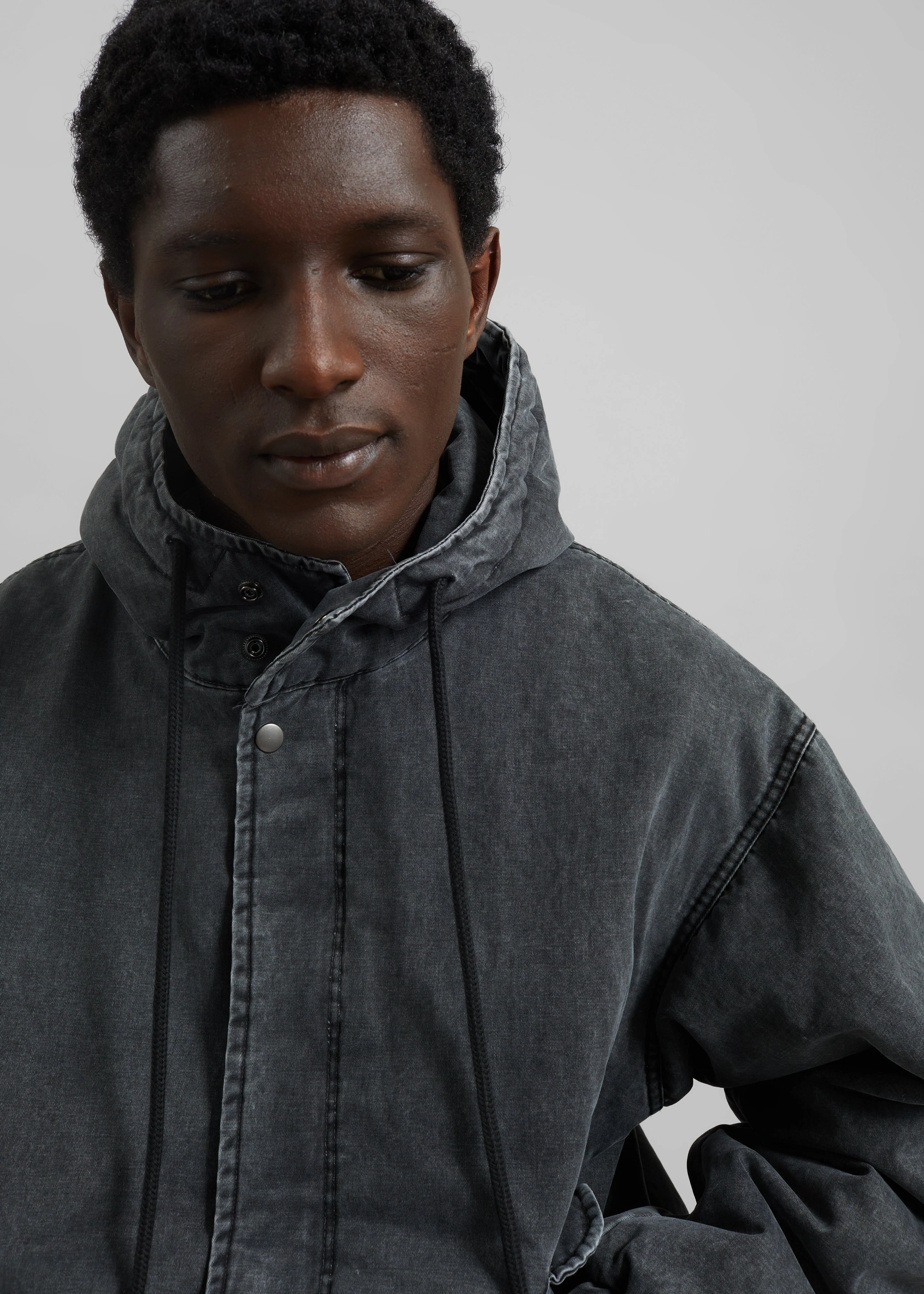 Delvin Padded Jacket - Charcoal - Image 3