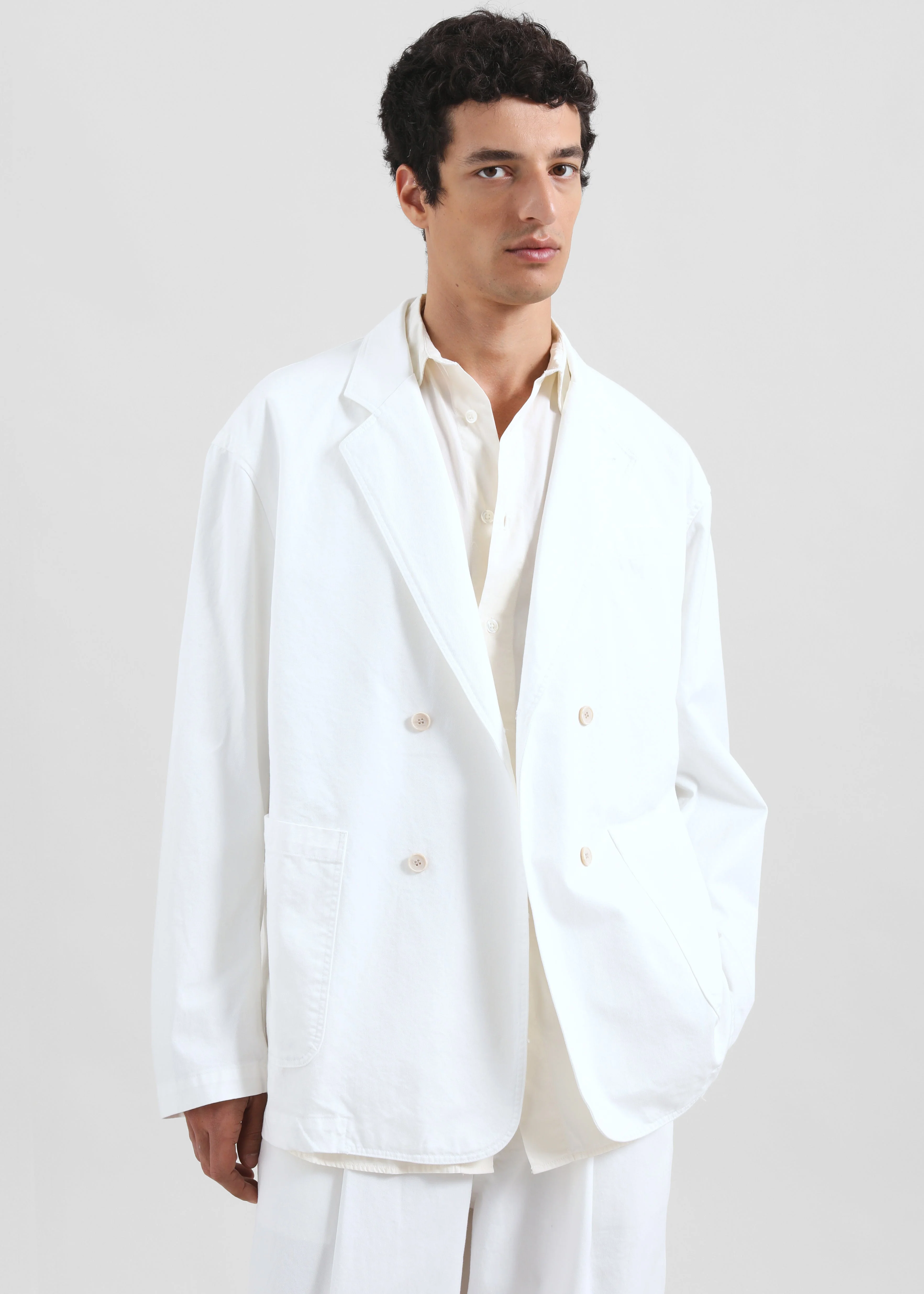 Denaye Cotton Blazer - White