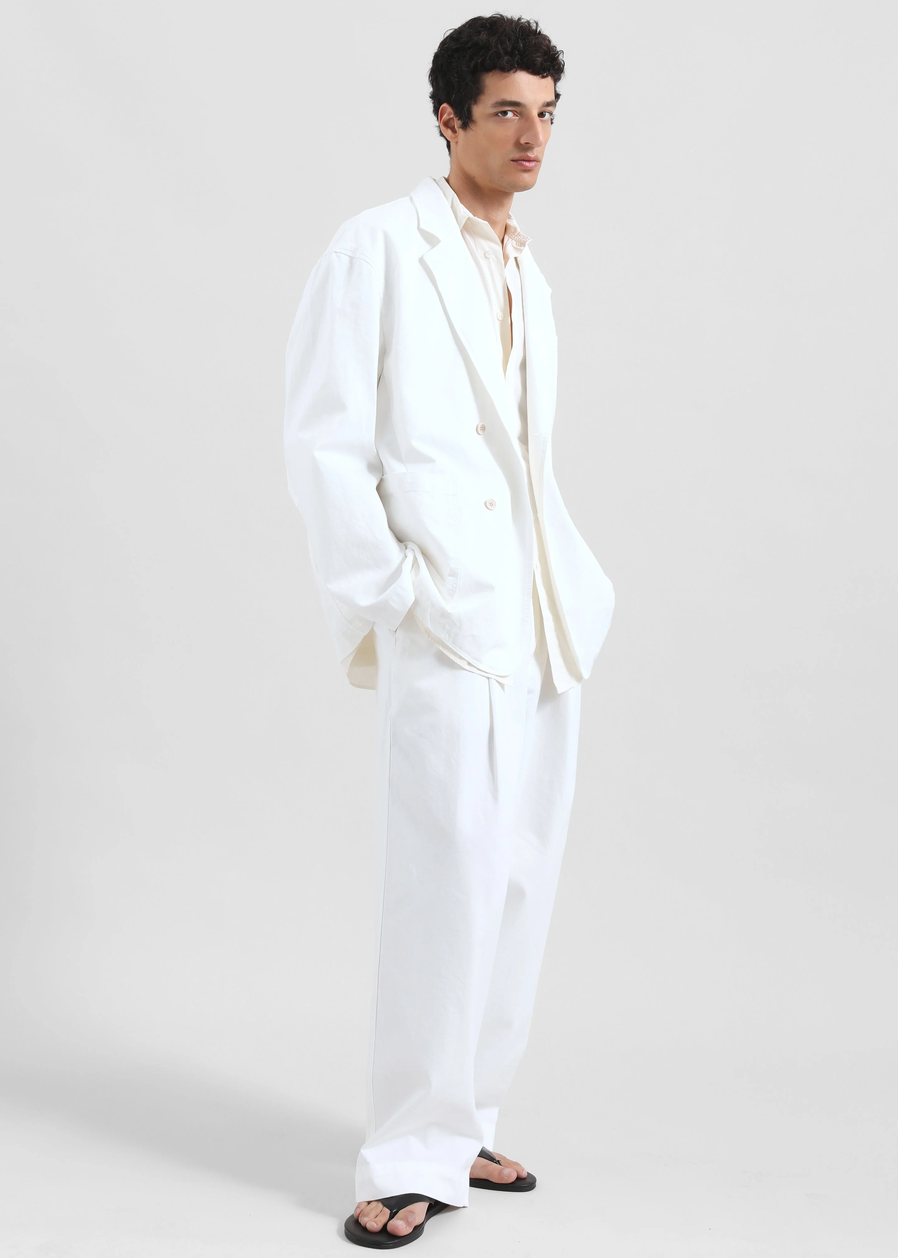 Denaye Cotton Blazer - White - Image 2