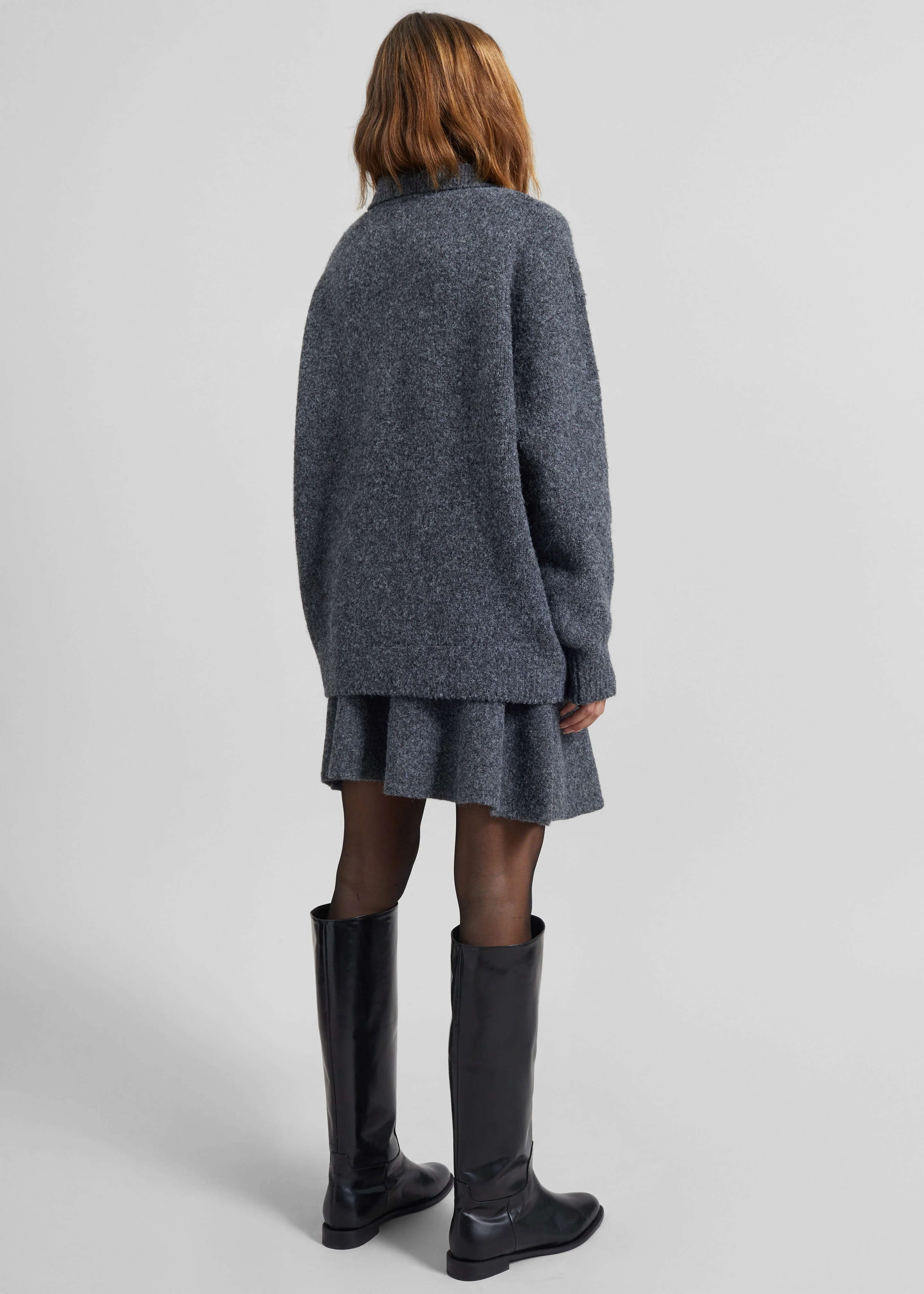 Dienne Knit Mini Skirt - Grey - Image 7