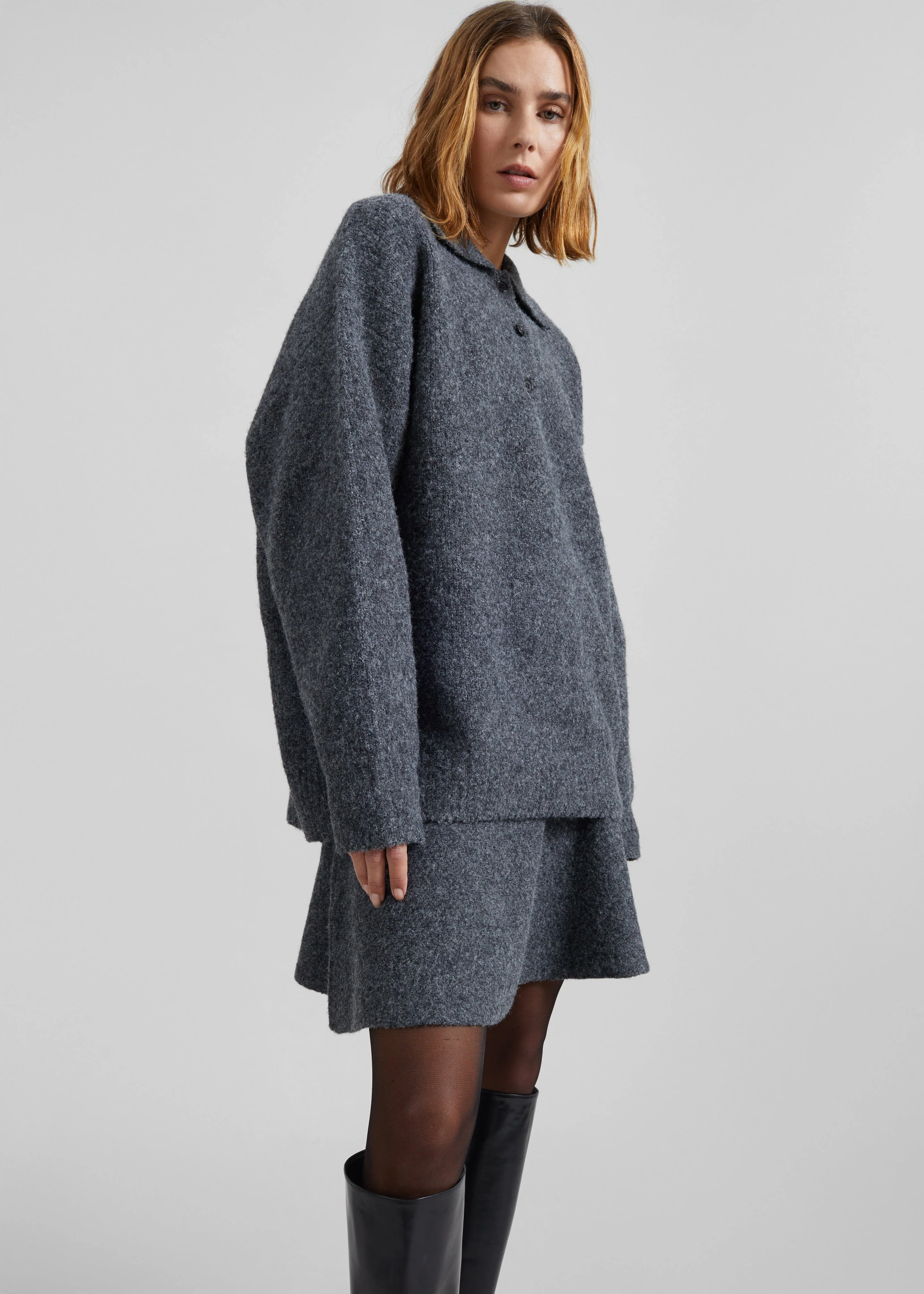 Dienne Polo Sweater - Grey - Image 2