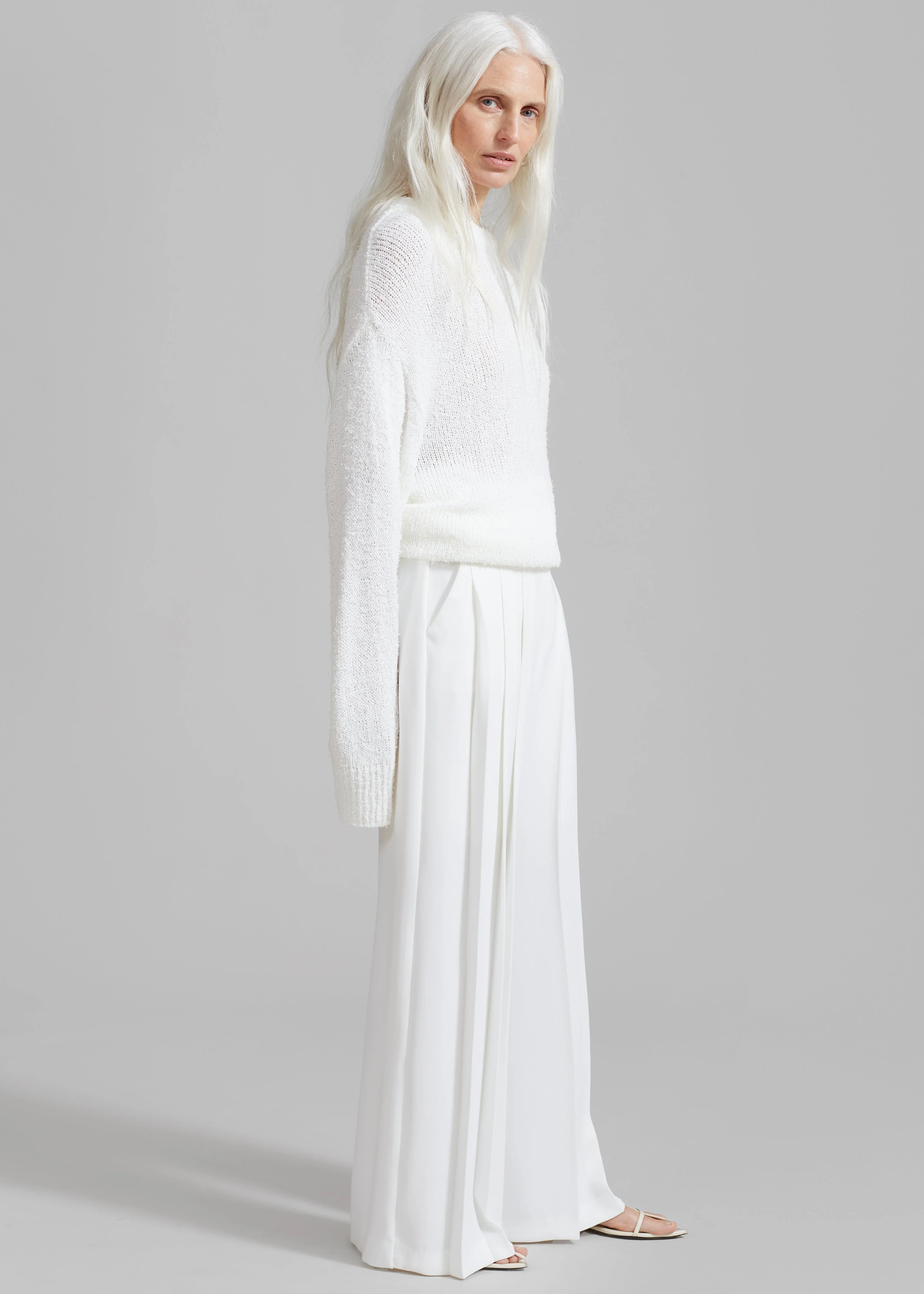 Dillon Pleated Pants - White - Image 2