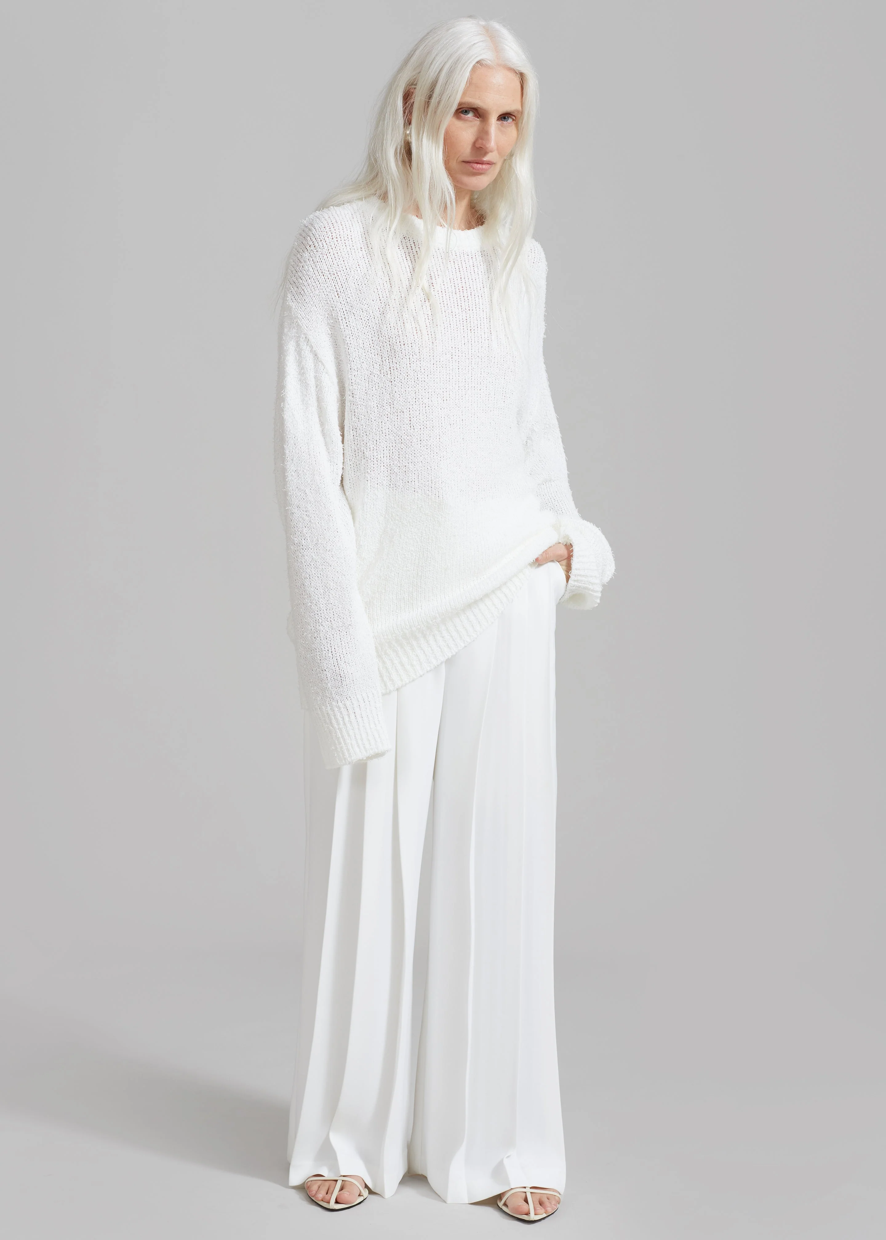 Dillon Pleated Pants - White - Image 6