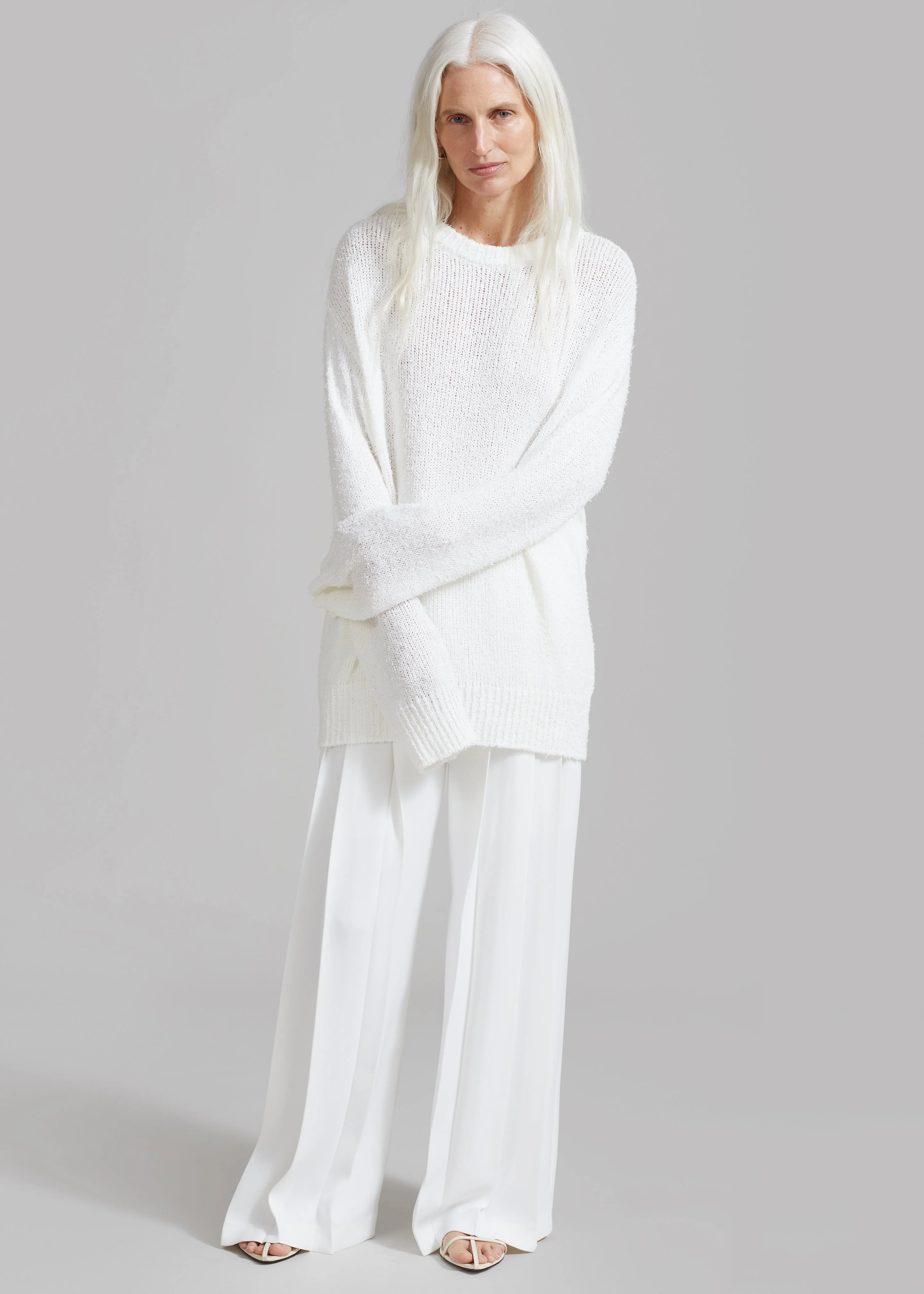 Dillon Pleated Pants - White - Image 7