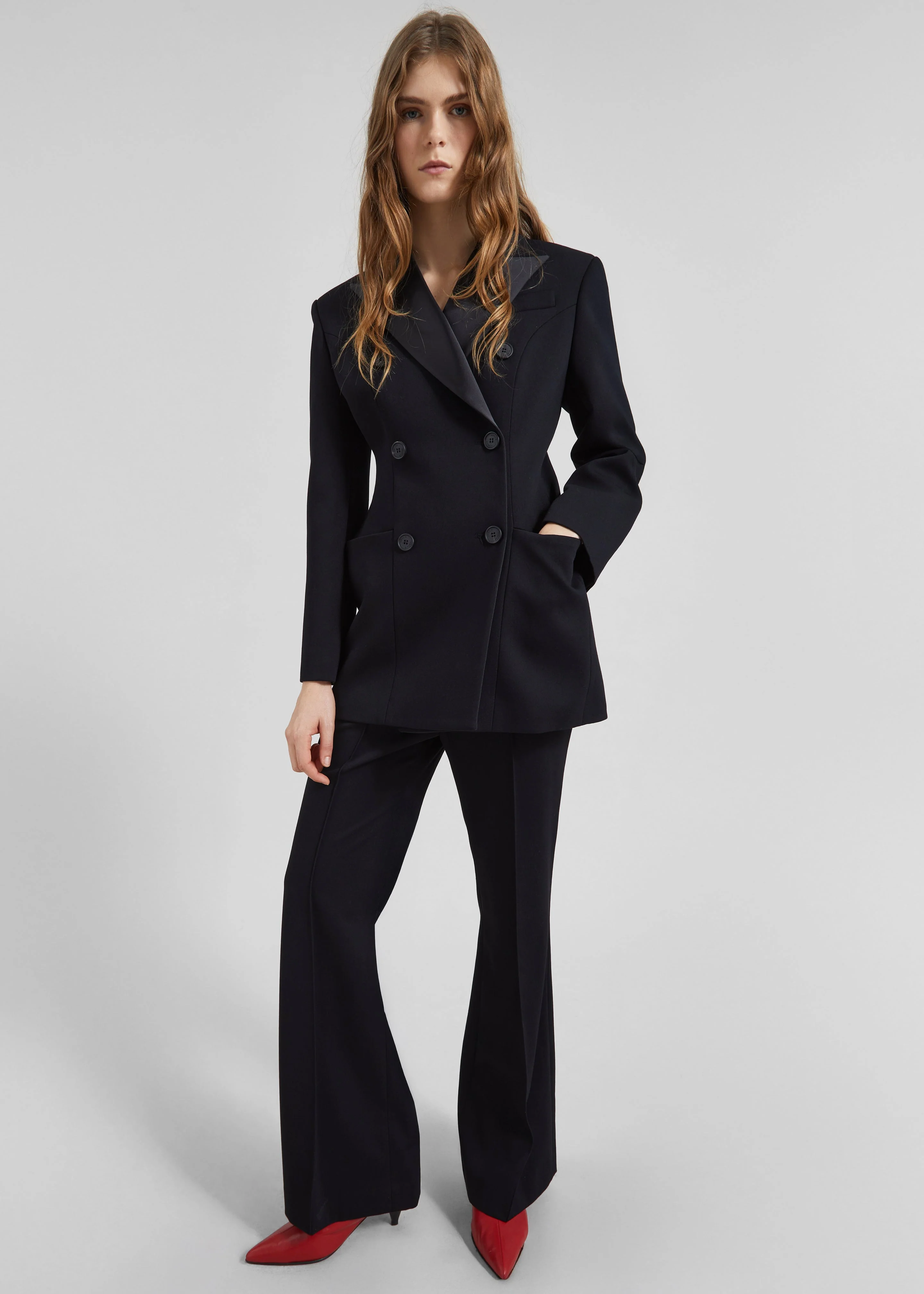 Dorotea Hourglass Smoking Blazer - Black - Image 2