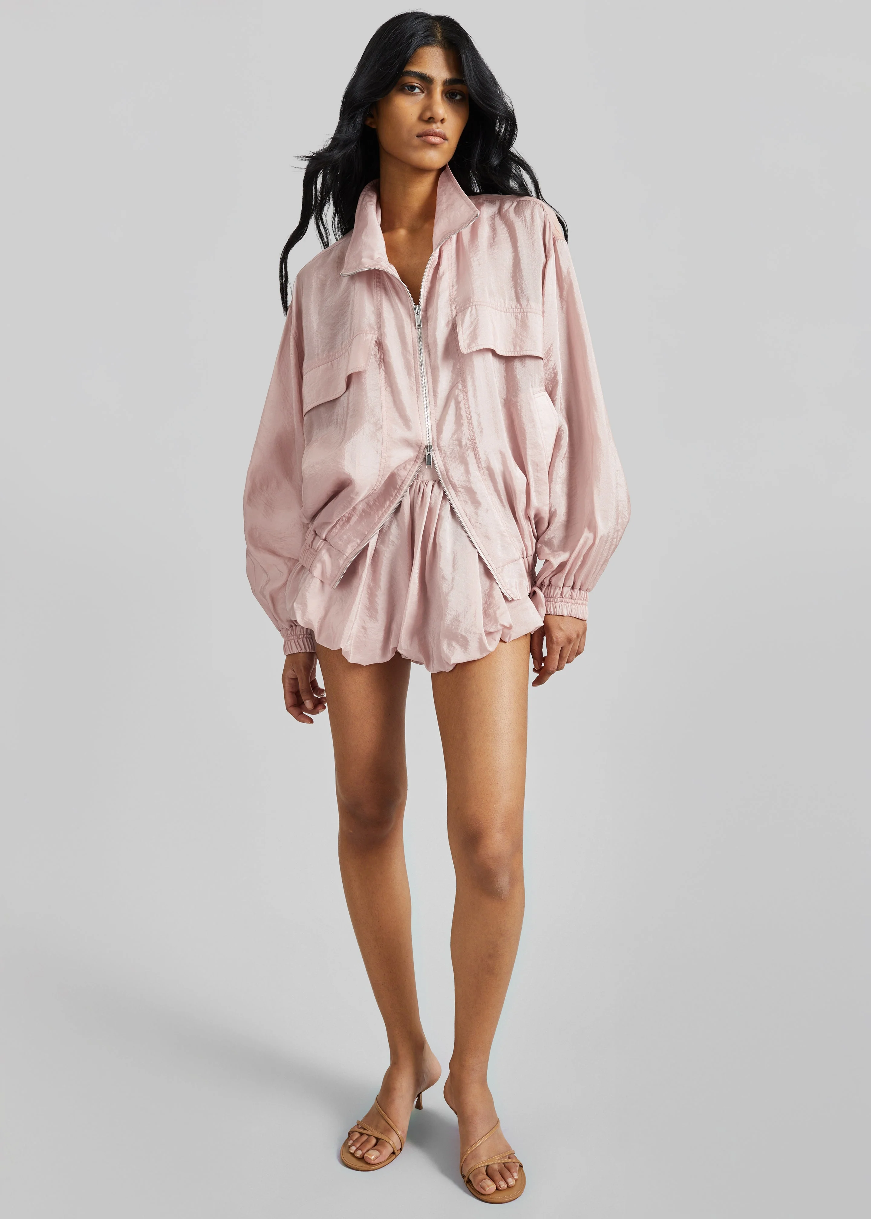 Drea Sheer Bomber Jacket - Faded Pink - Image 6