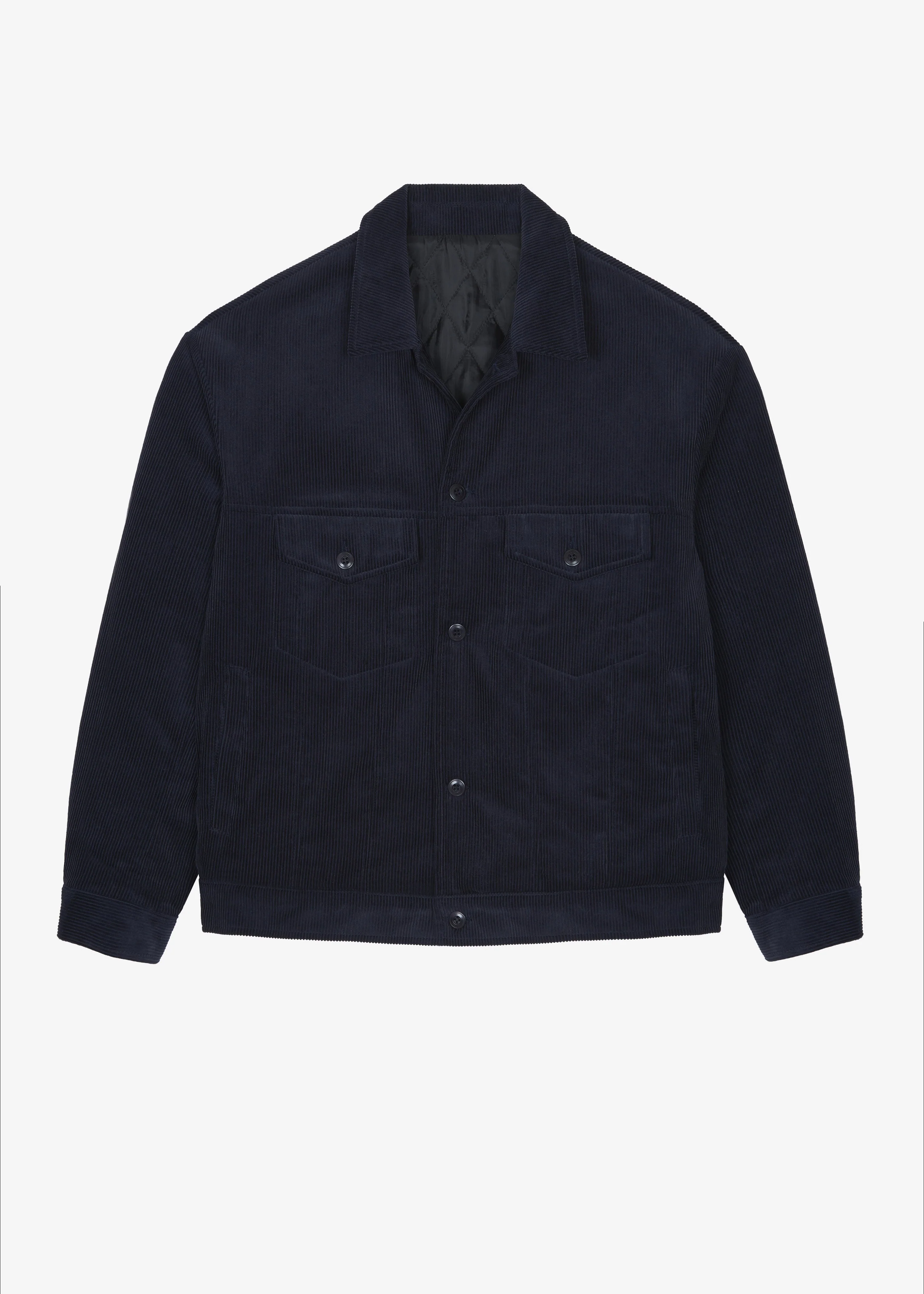 Dresden Quilted Corduroy Jacket - Navy - Image 8