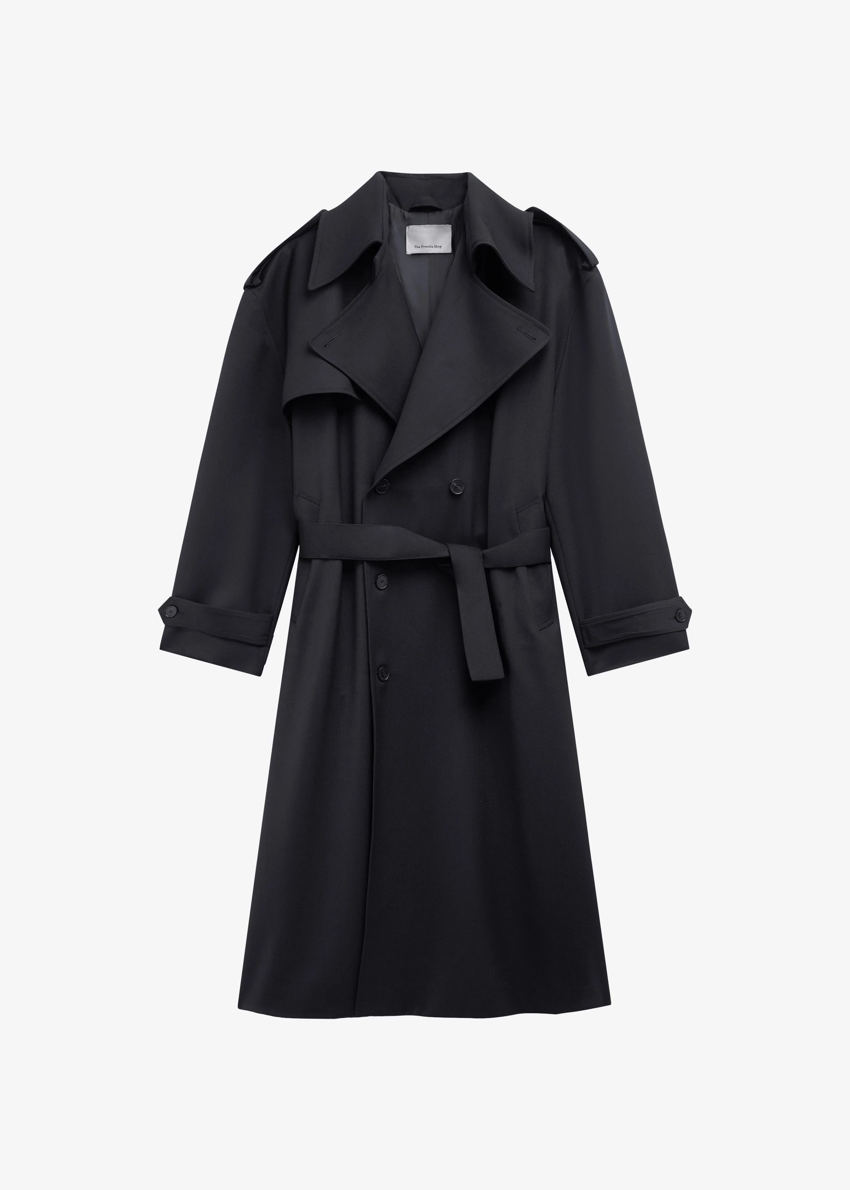 Dursley Tailored Trench Coat - Black - Image 7