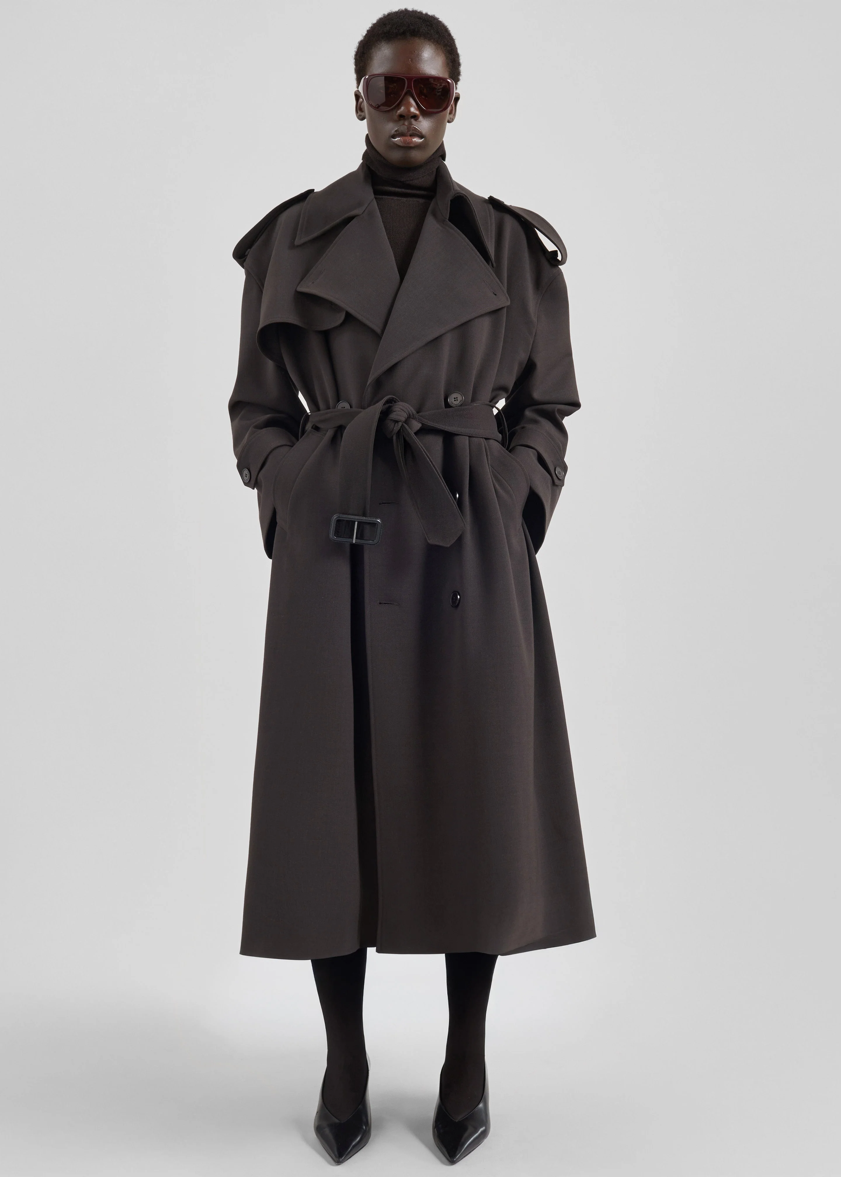 Dursley Tailored Trench Coat - Brown - Image 3