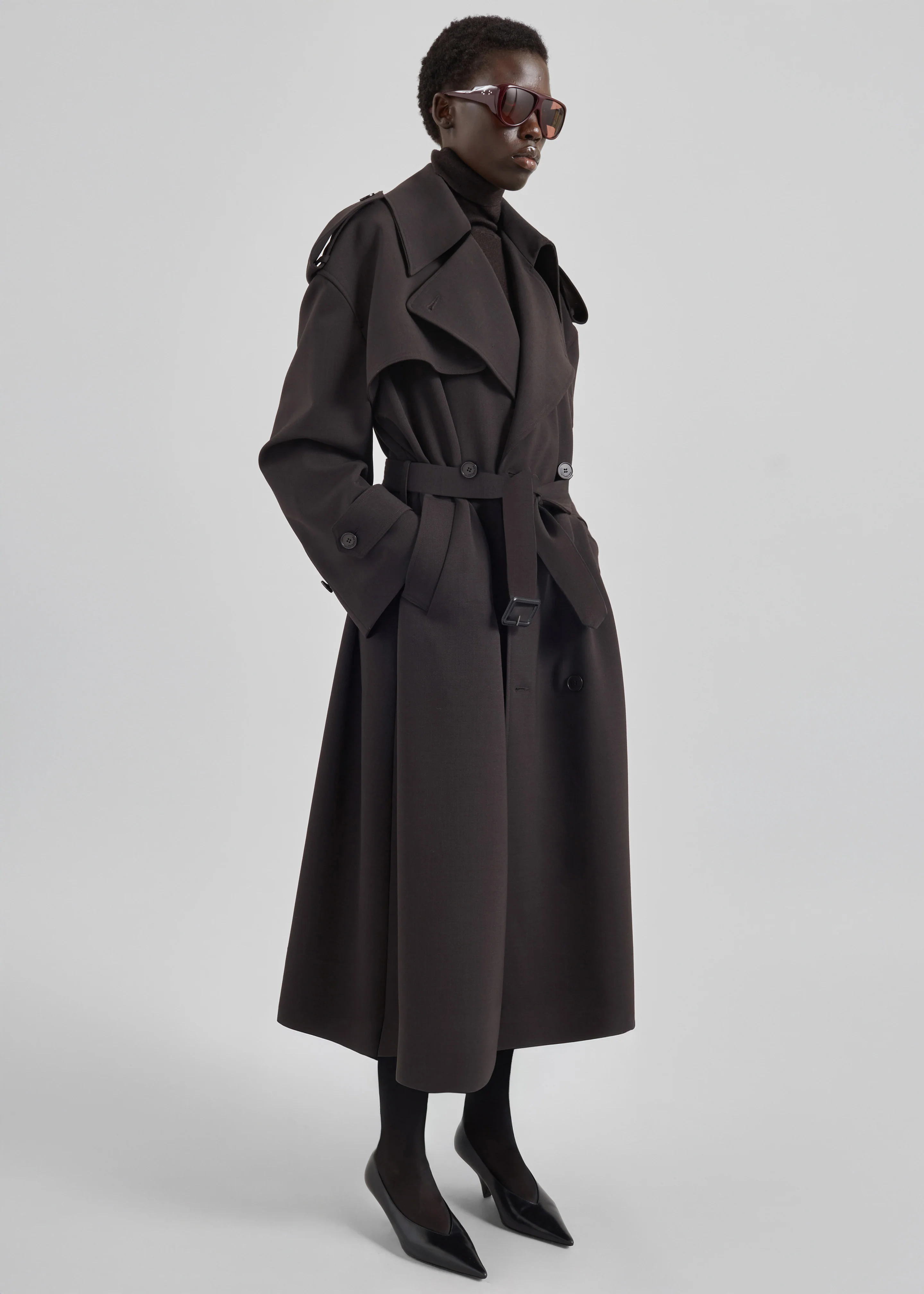 Dursley Tailored Trench Coat - Brown - Image 7