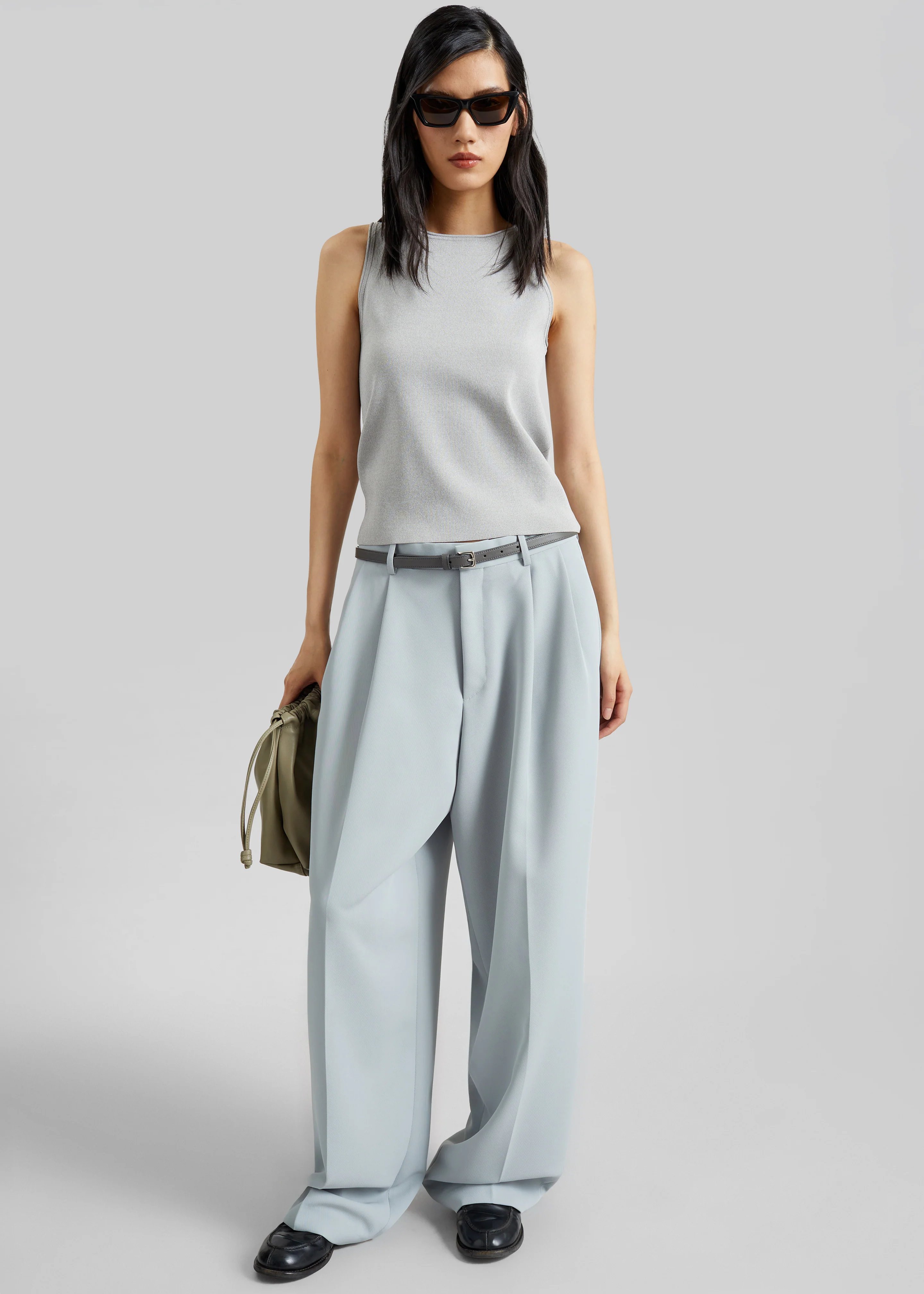 Duved Pleated Trousers - Slate Grey