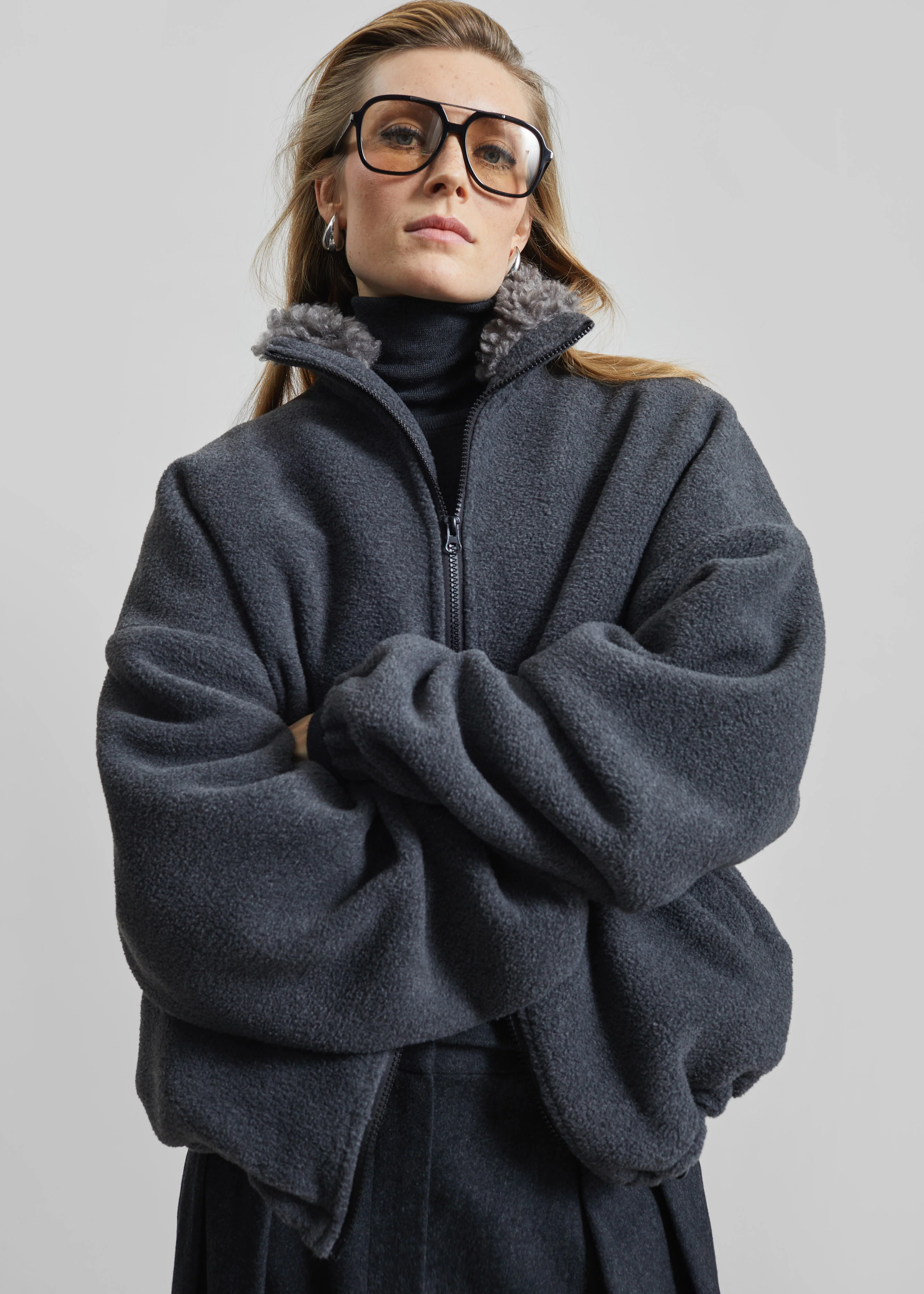 Edane Fleece Jacket - Dark Grey