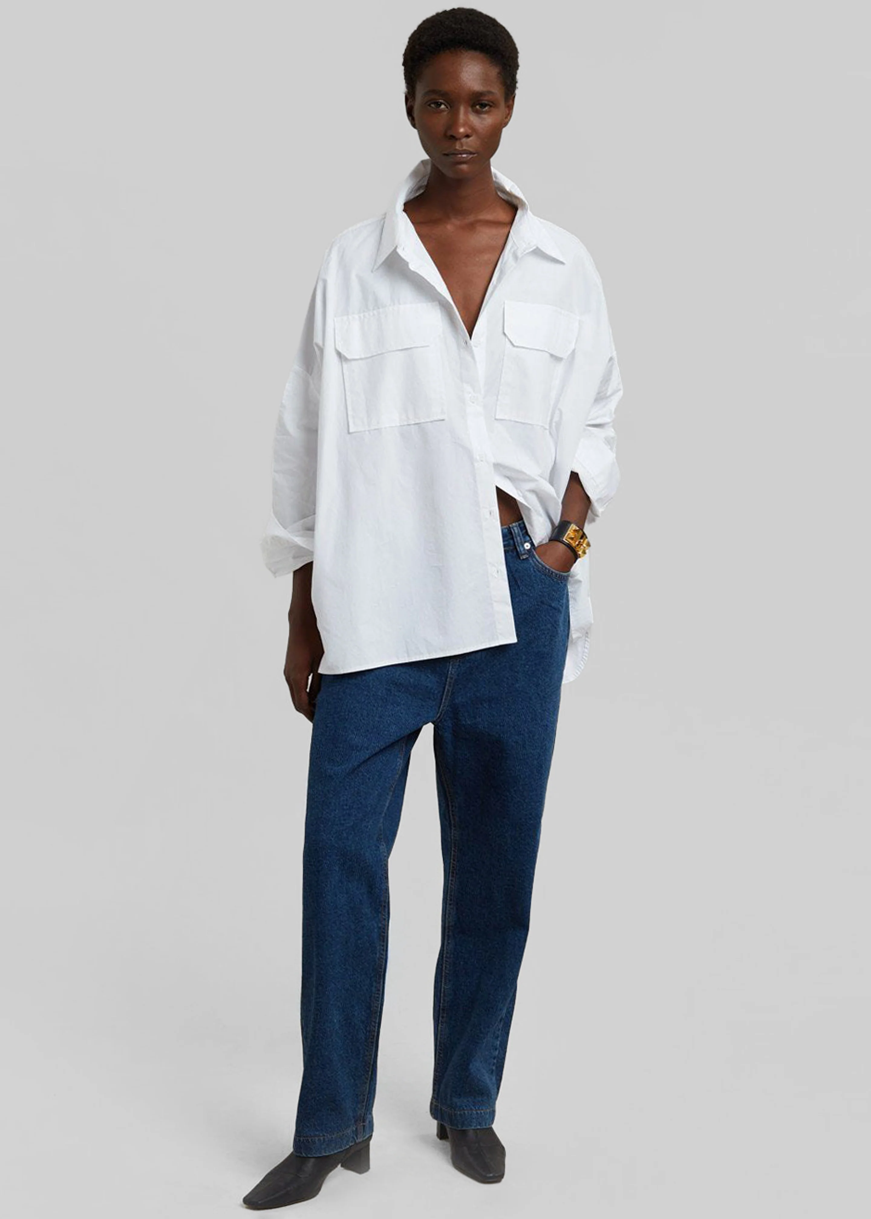 Elara Oversized Shirt - Optic White - Image 4