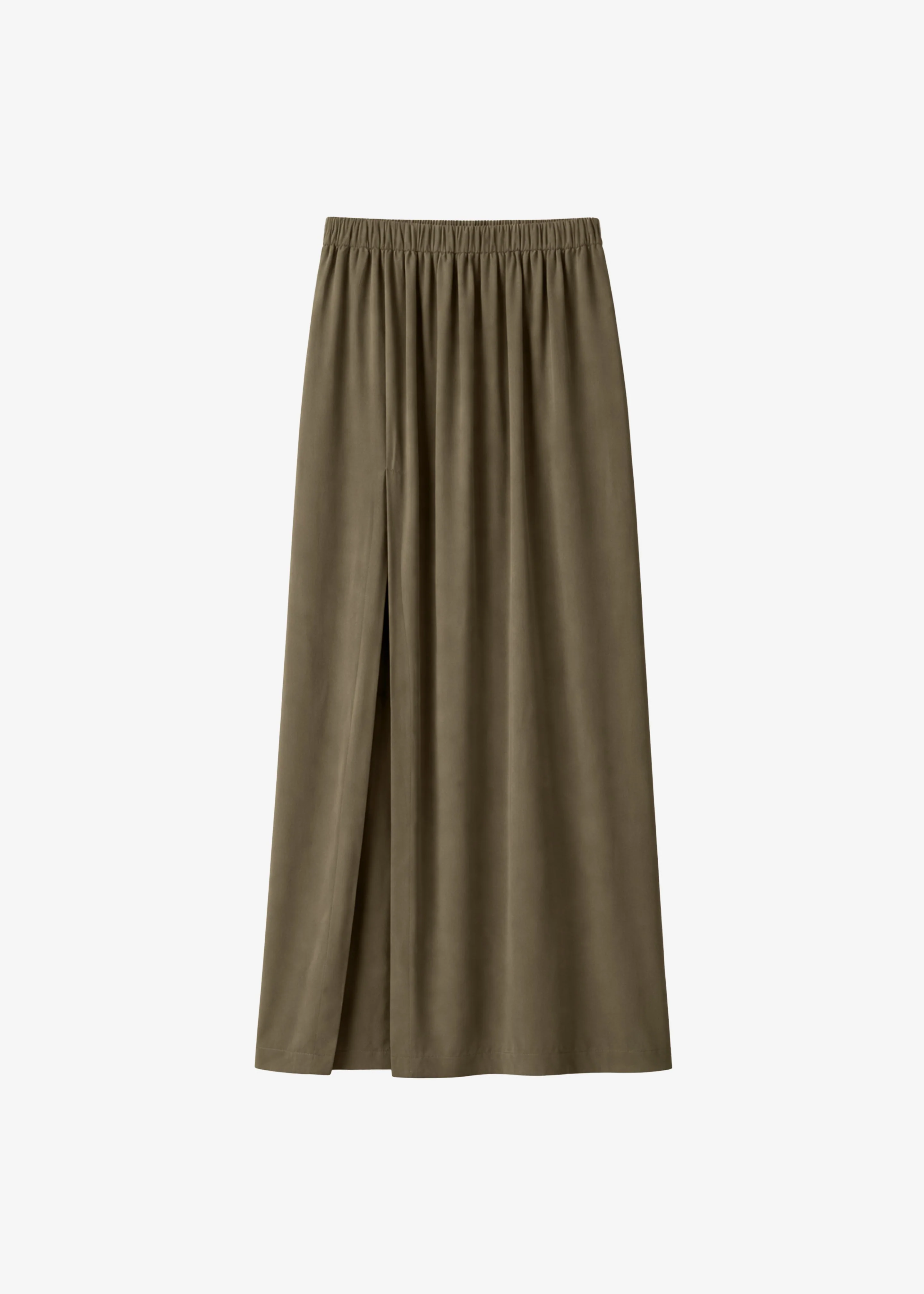 Elie Silk Fluid Maxi Skirt - Olive - Image 7