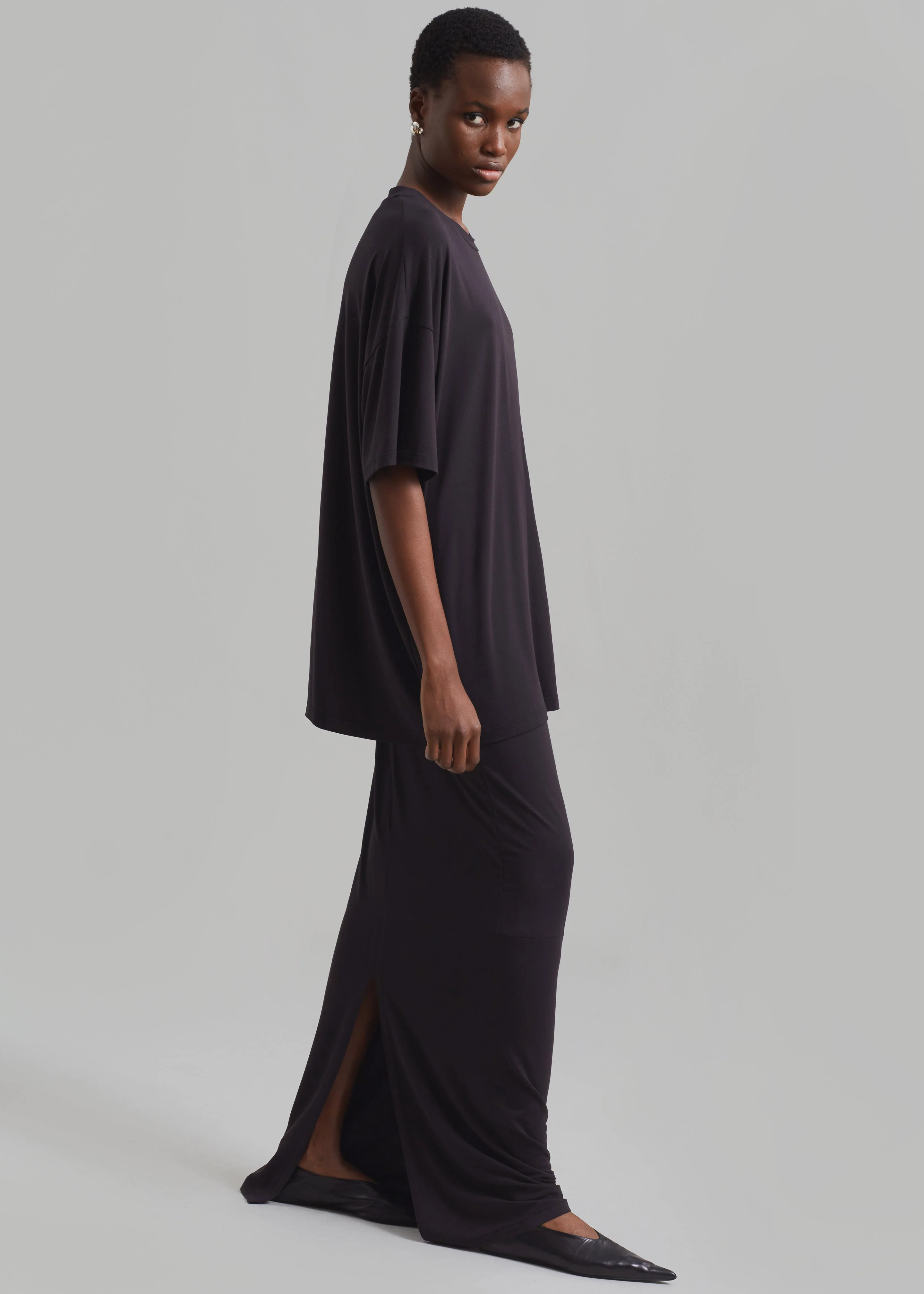 Ella Boxy Tee - Dark Plum - Image 6