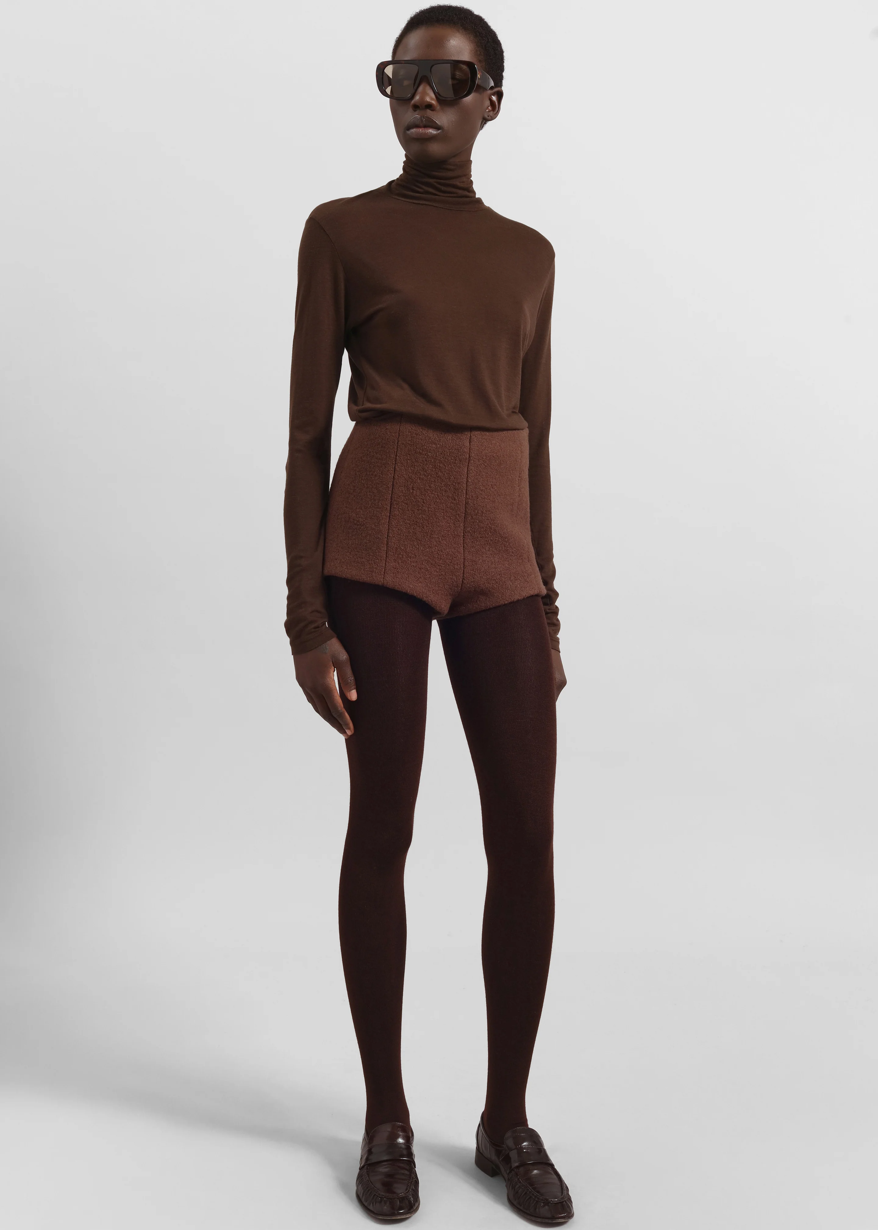 Evren Sheer Turtleneck - Brown - Image 3