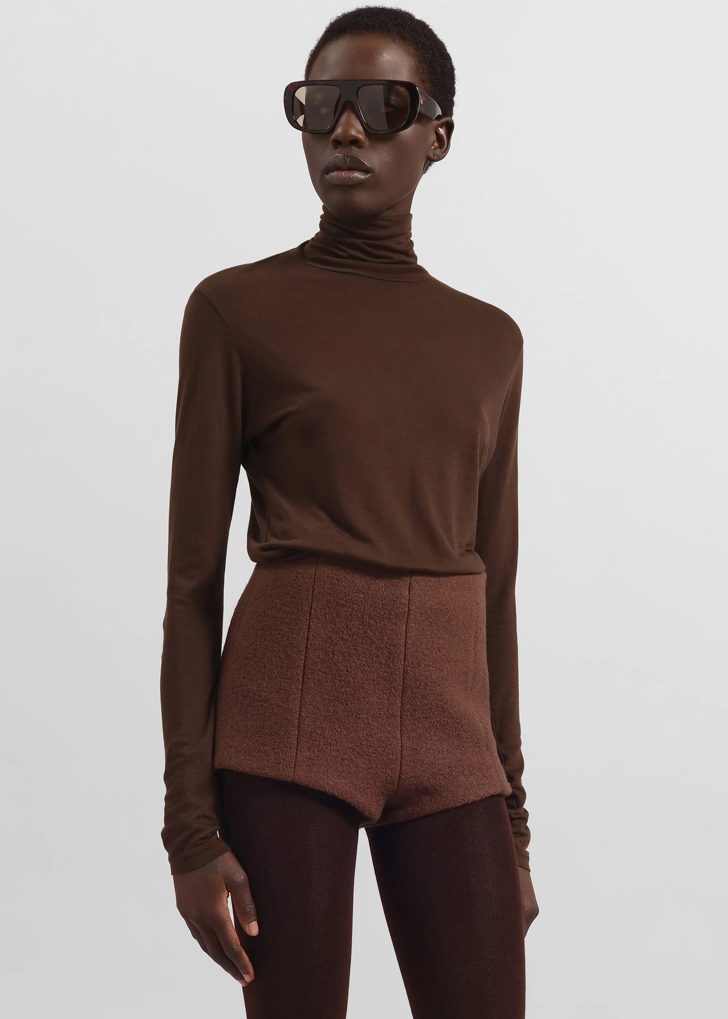 Evren Sheer Turtleneck - Brown - Image 4
