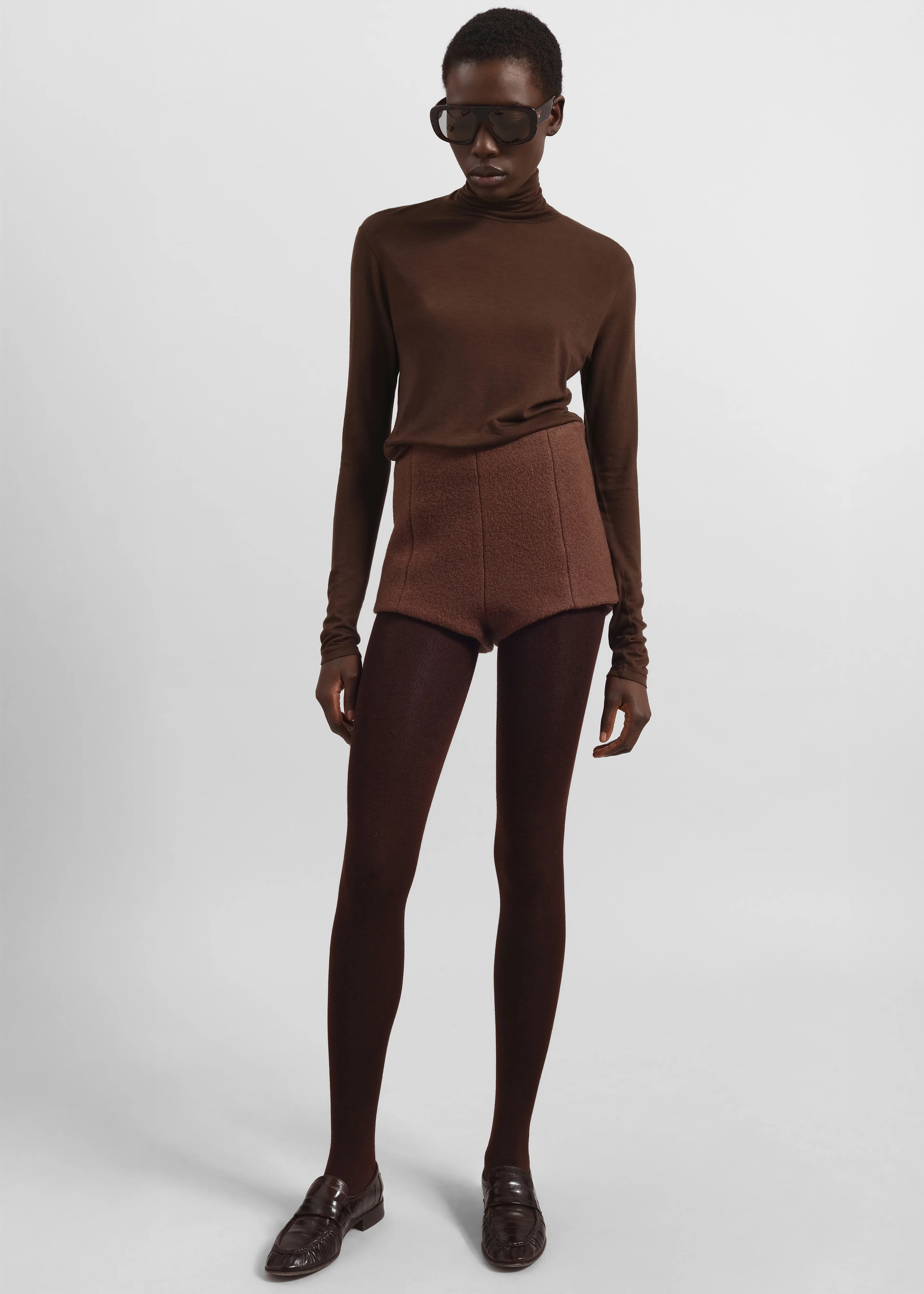 Evren Sheer Turtleneck - Brown - Image 5