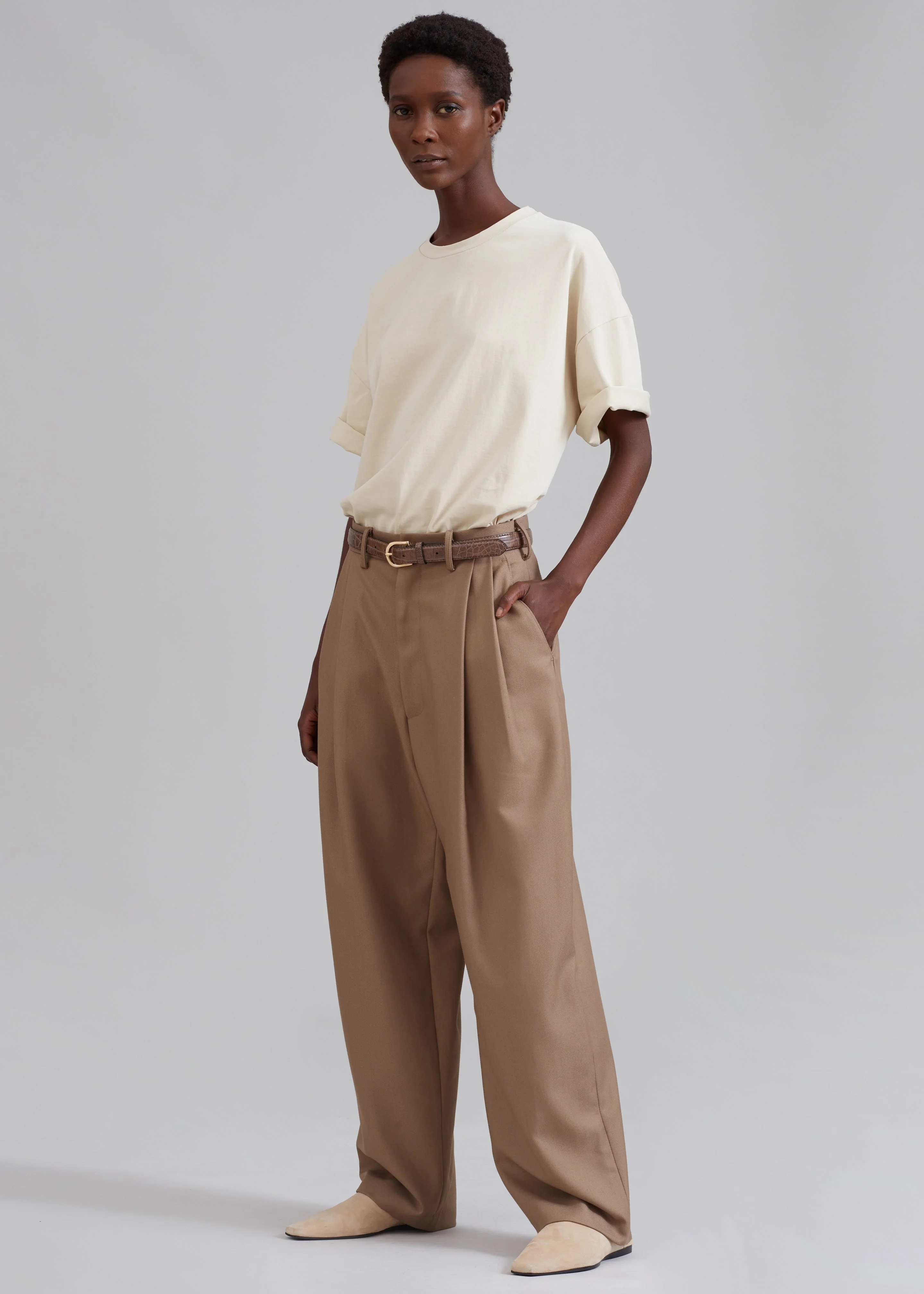 Faro Boxy Tee - Beige - Image 3
