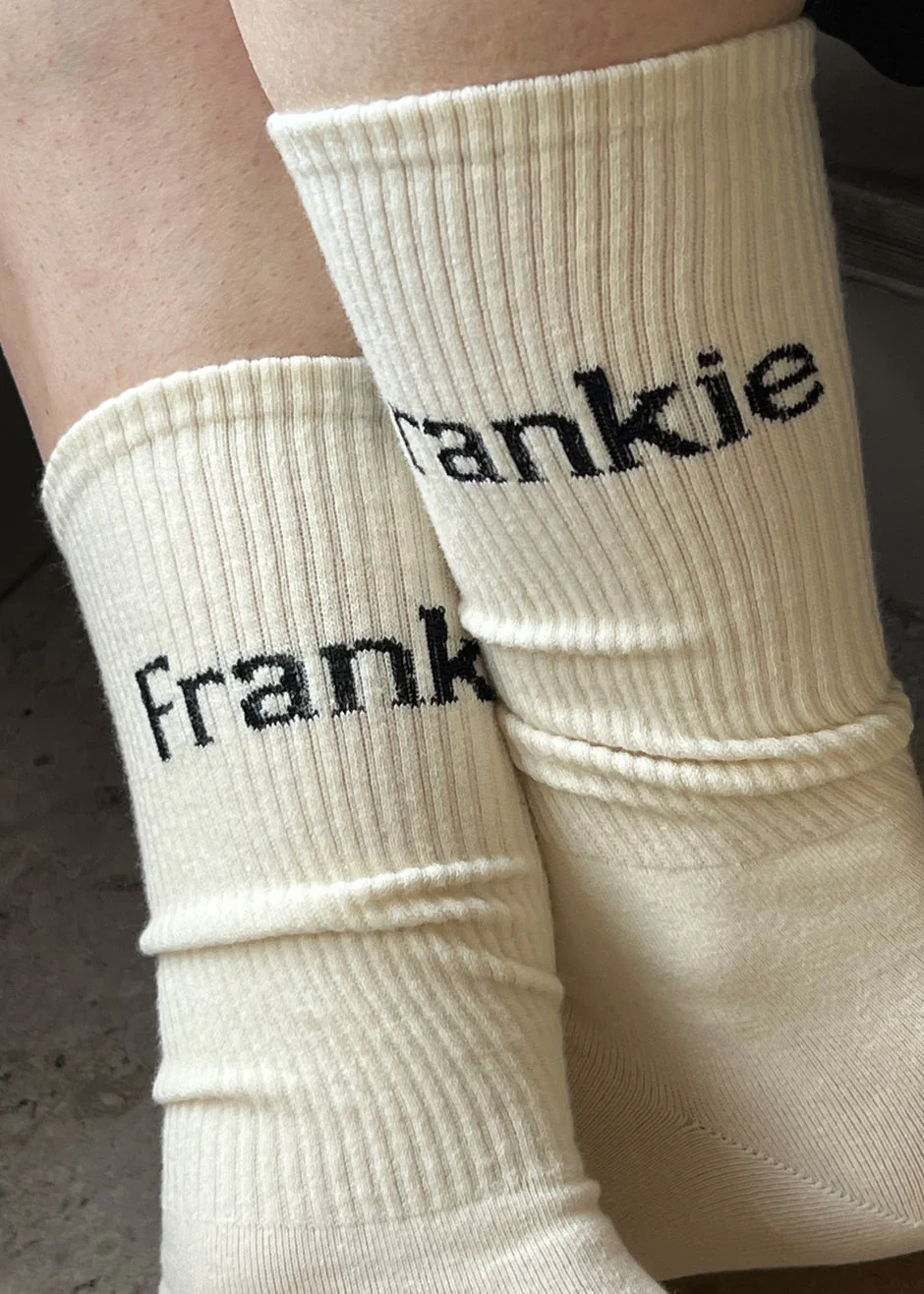 Frankie in English Ribbed Socks - Vanilla - Image 4