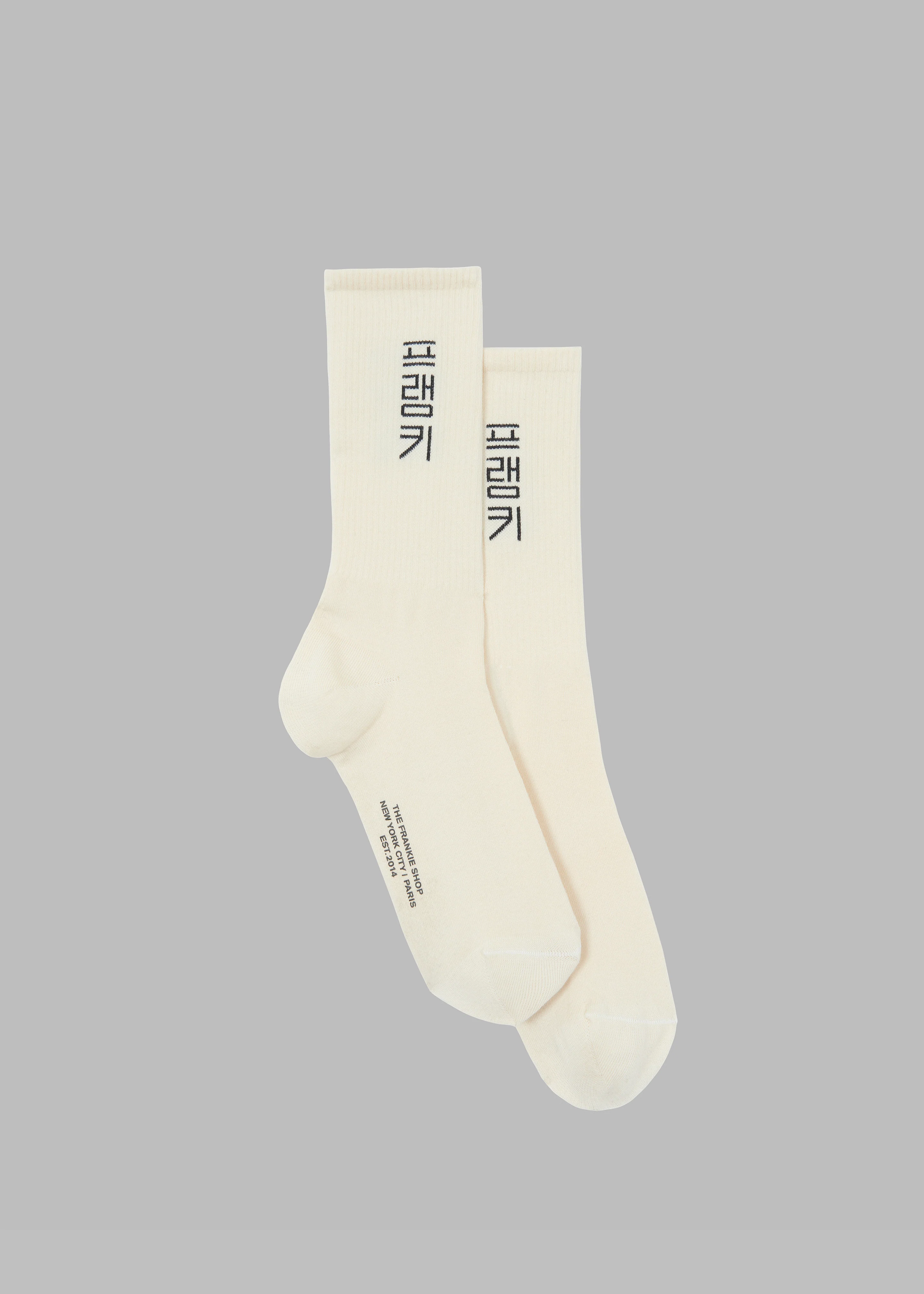 Frankie in Korean Ribbed Socks - Vanilla - Image 3