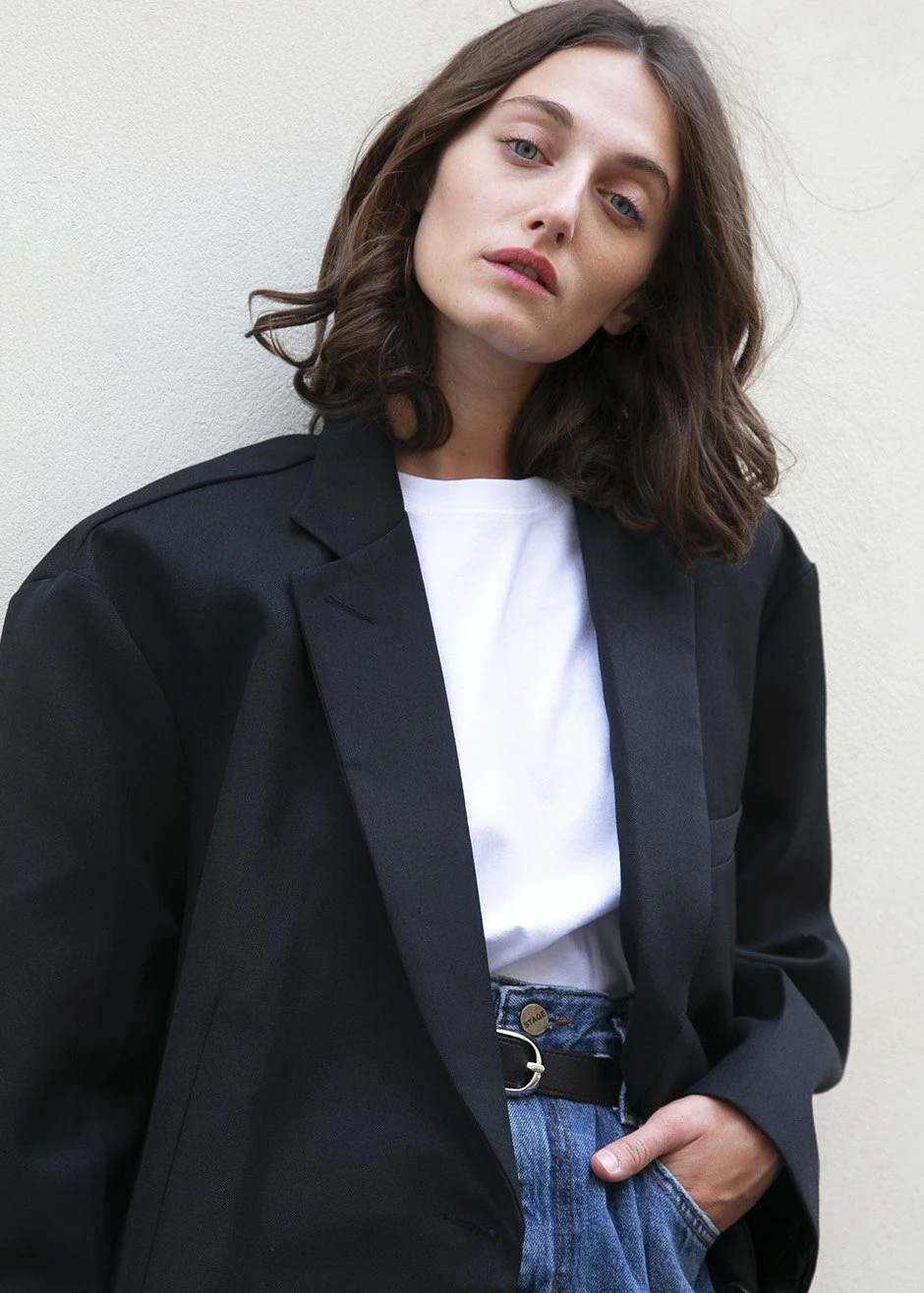 Frankie Oversized Boyfriend Blazer - Black - Image 6