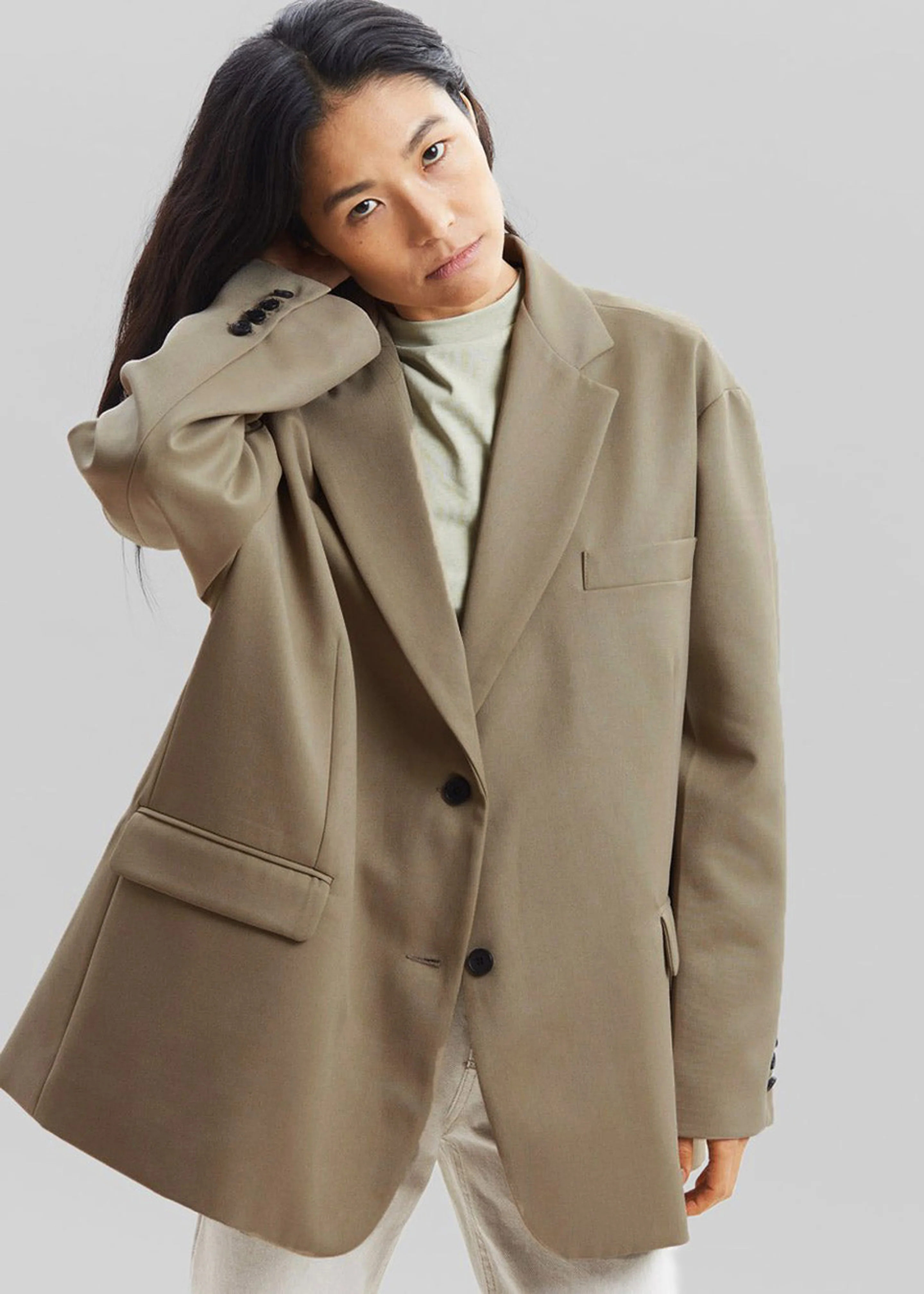 Frankie Oversized Boyfriend Blazer - Desert Taupe - Image 7