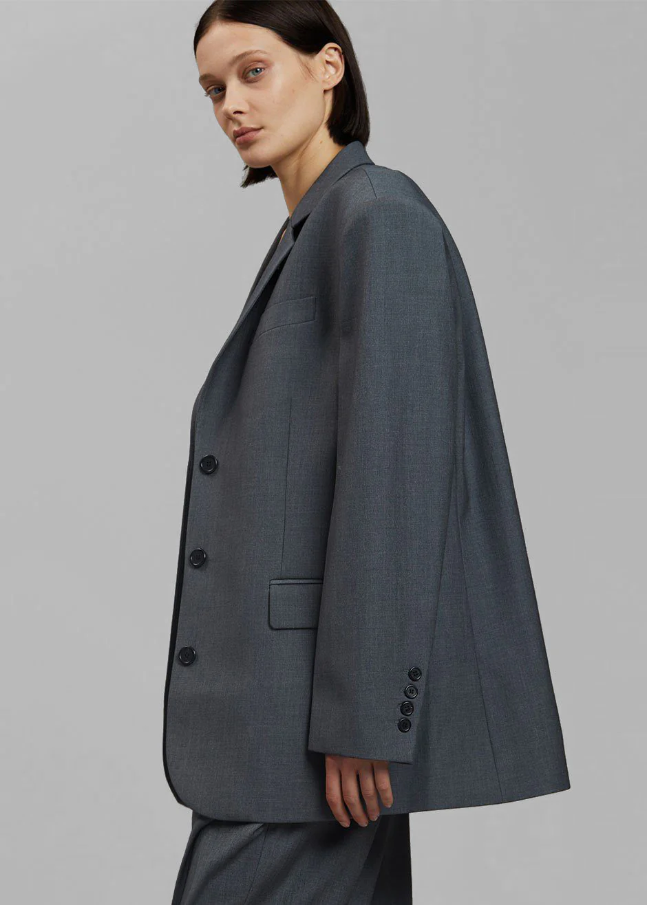 Gelso Oversized Blazer - Dark Grey Melange - Image 12